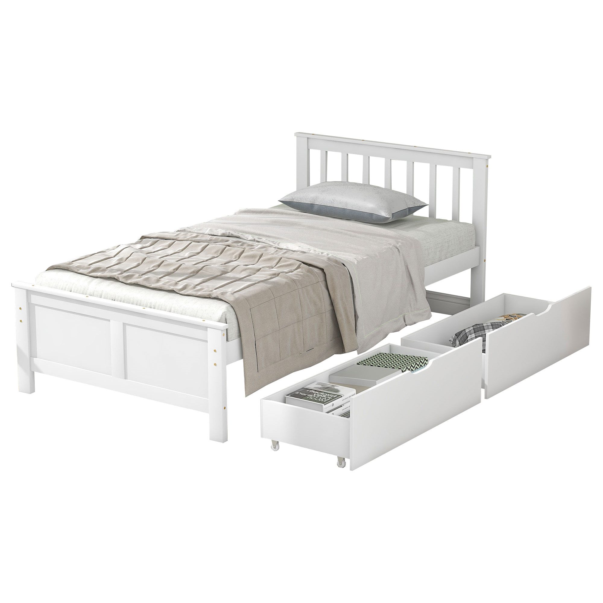 OKWISH Holzbett Bett, Jugendbett, Erwachsenenbett, Kinderbett günstig online kaufen