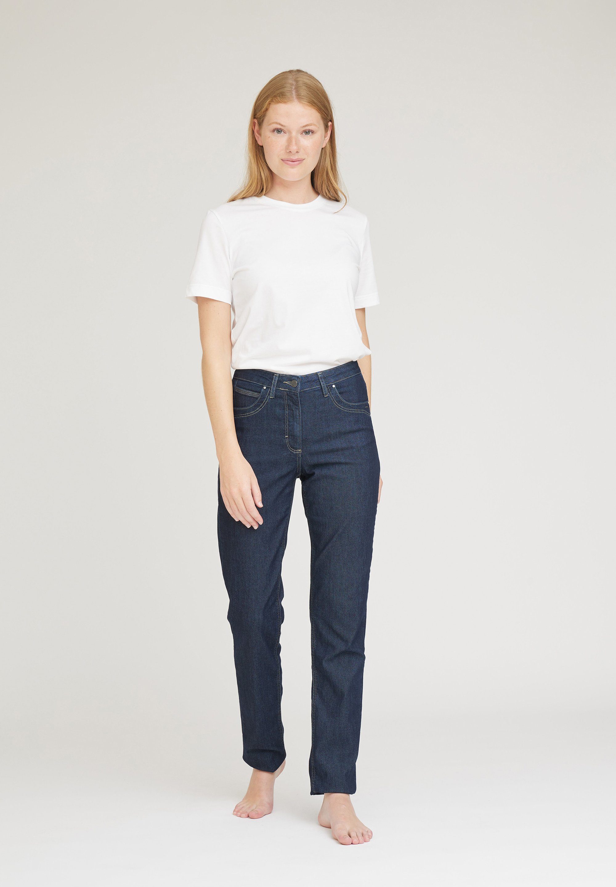 Damen Jeans LauRie Loose-fit-Jeans Charlotte Regular Denim, 5-Pocket Jeans