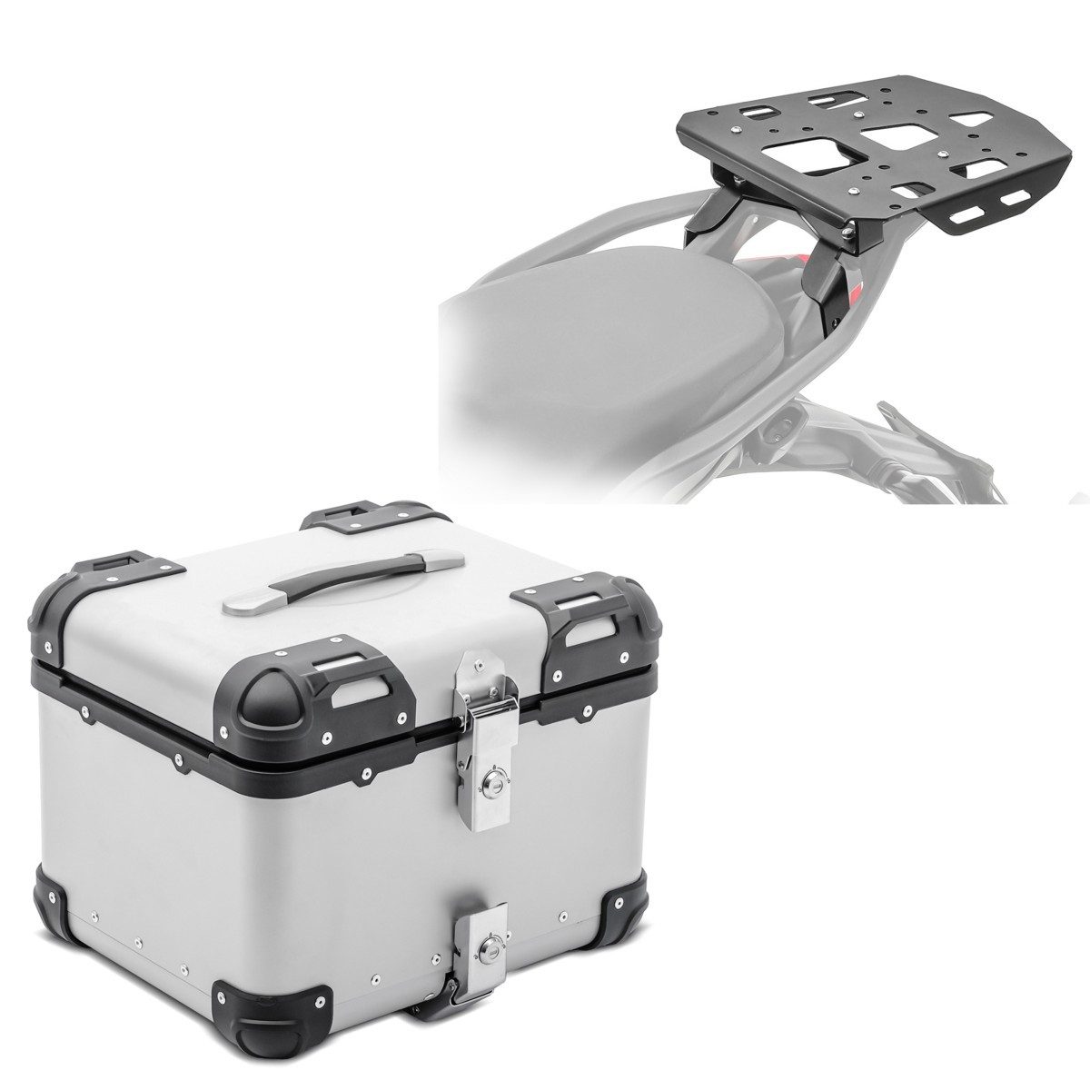 Bagtecs Topcase Set Topcase + Gepäckträger für Ducati Multistrada V4 / S 21-22 XS45 45