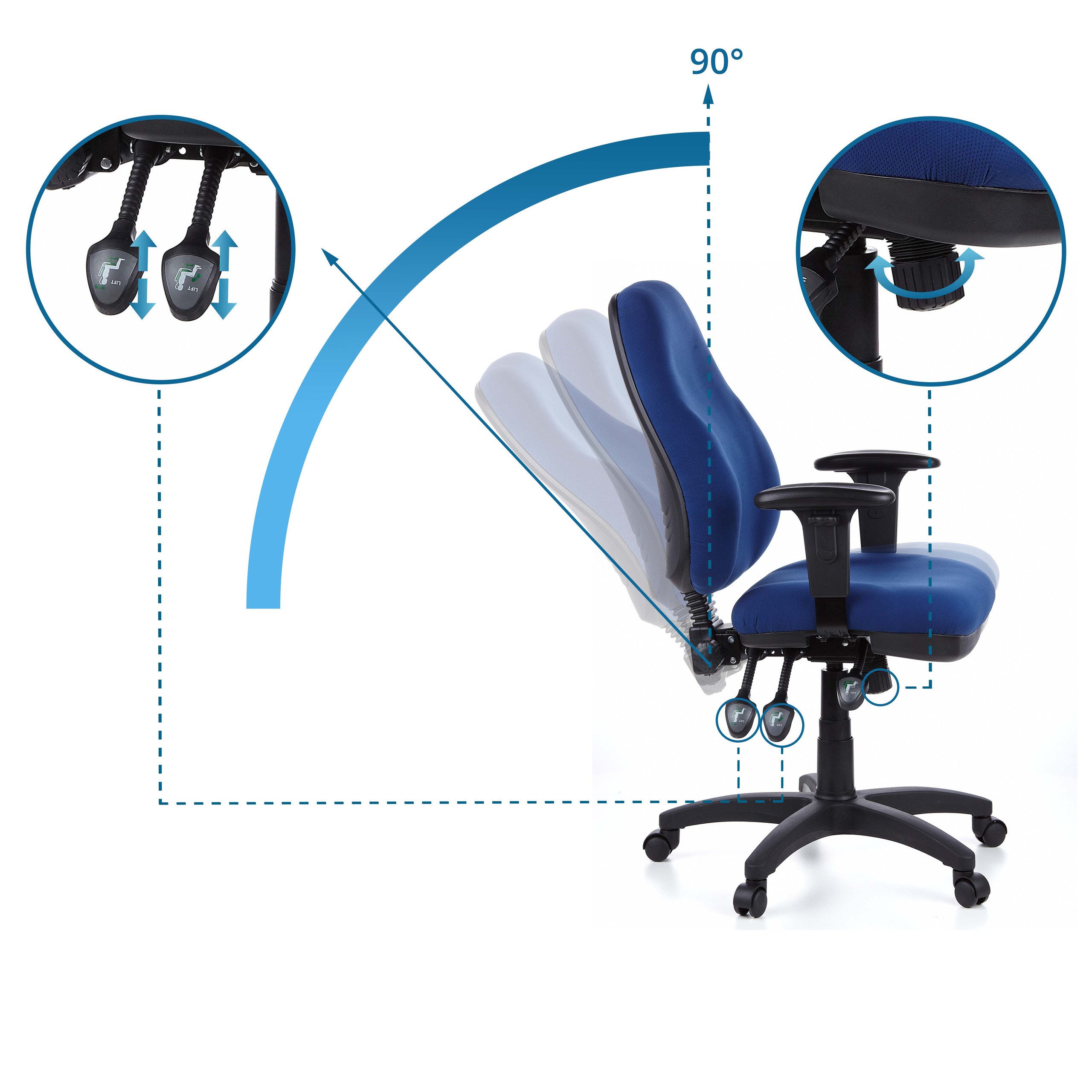 hjh OFFICE Drehstuhl Profi Bürostuhl ZENIT PRO Stoff (1 St), Ergonomischer Chefsessel, Schreibtischstuhl höhenverstellbar