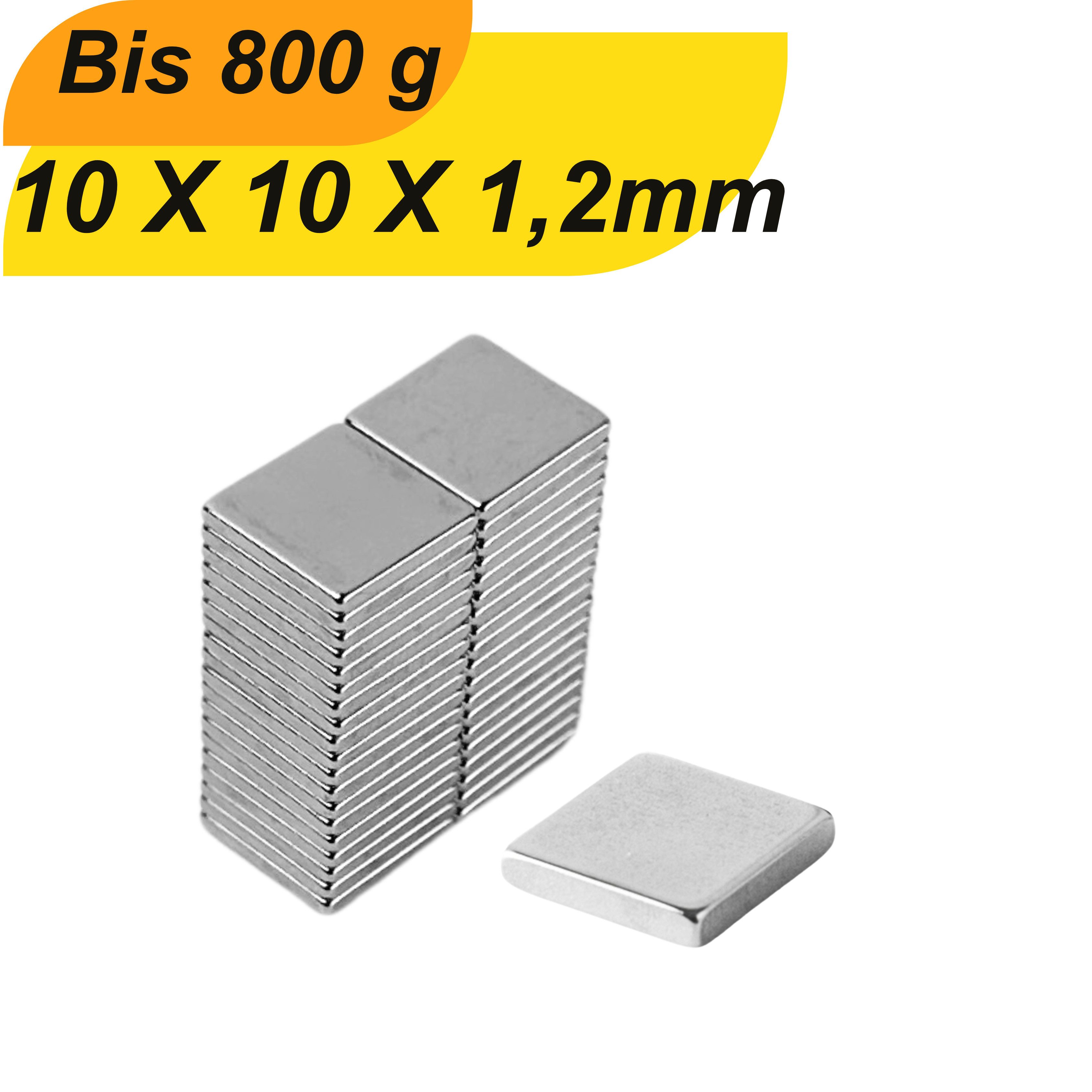 Magnet Neodym Magnet 10x10x1,2mm Super hohe Haftkraft Quadermagnet