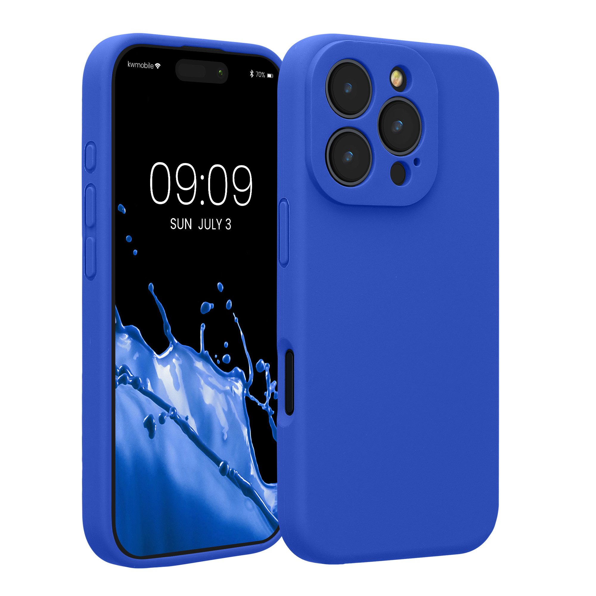 kwmobile Handyhülle Handyhülle für Apple iPhone 16 Pro Hülle, gummierte Handy Silikon Case - Schutzhülle Cover