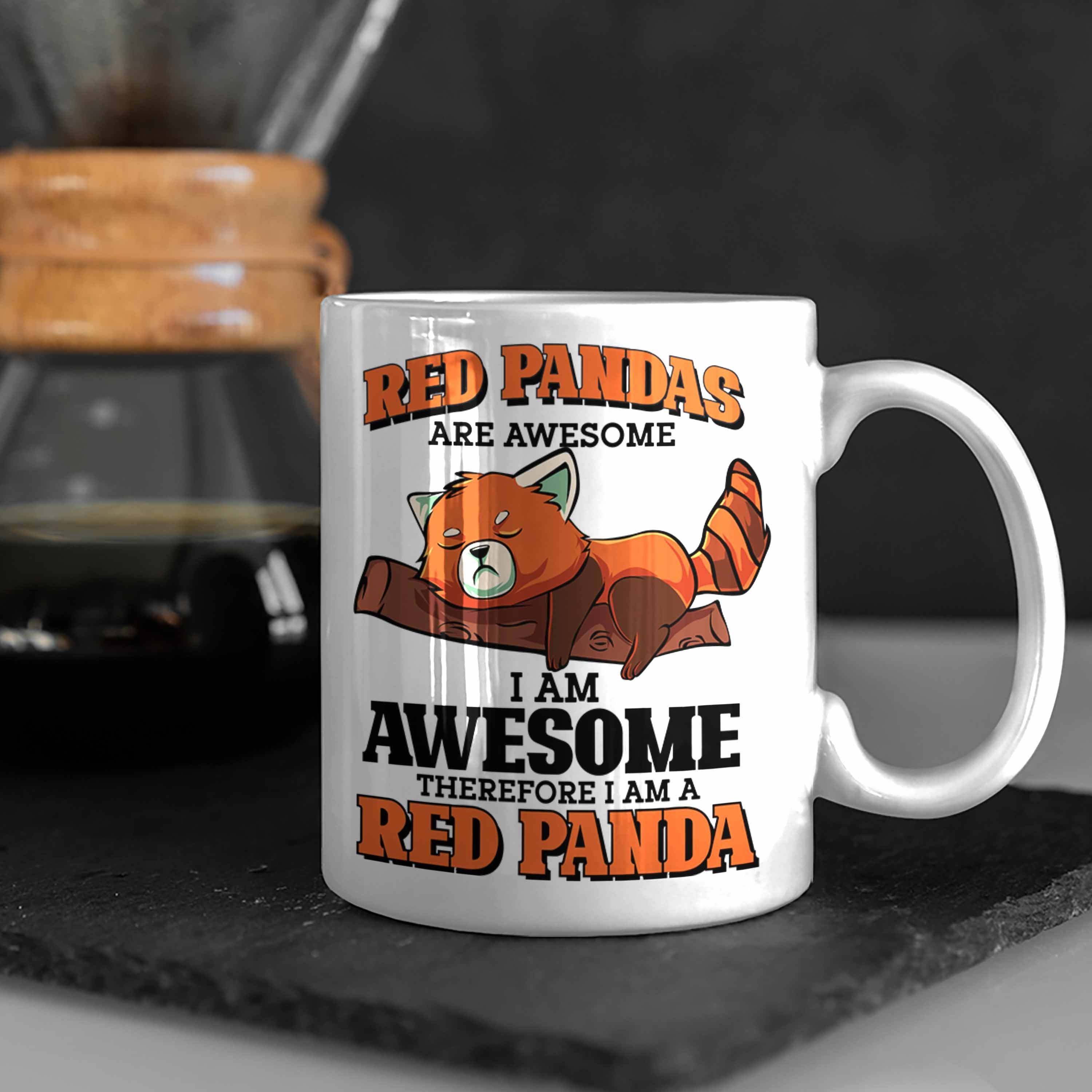 Tasse Panda-Liebhaber Weiss Spruch für Tasse Panda Roter Geschenk Trendation Lustige