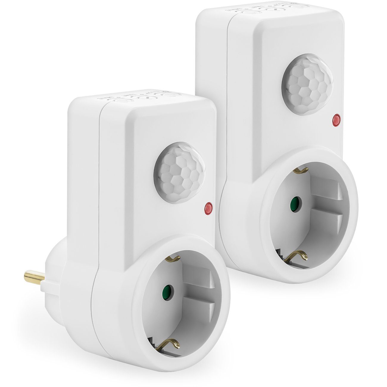 Bewegungsmelder deleyCON 2x Infrarot Steckdosen Bewegungsmelder - IP20 - 120° bis 9m