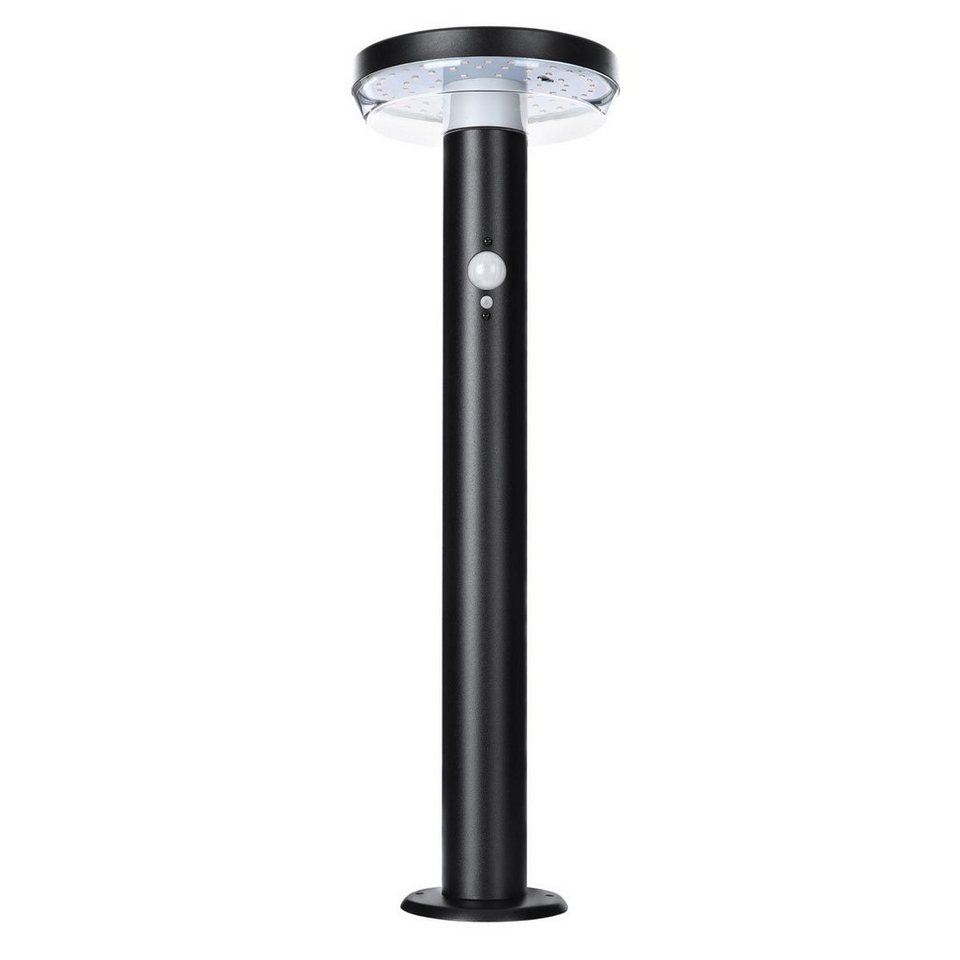 Kiom LED Außen-Stehlampe Solar Wegeleuchte Piran 50cm schwarz Sensor 600  lm, Bewegungsmelder und Dauerlicht, LED, LED-Leuchtmittel fest verbaut,  warmweiß