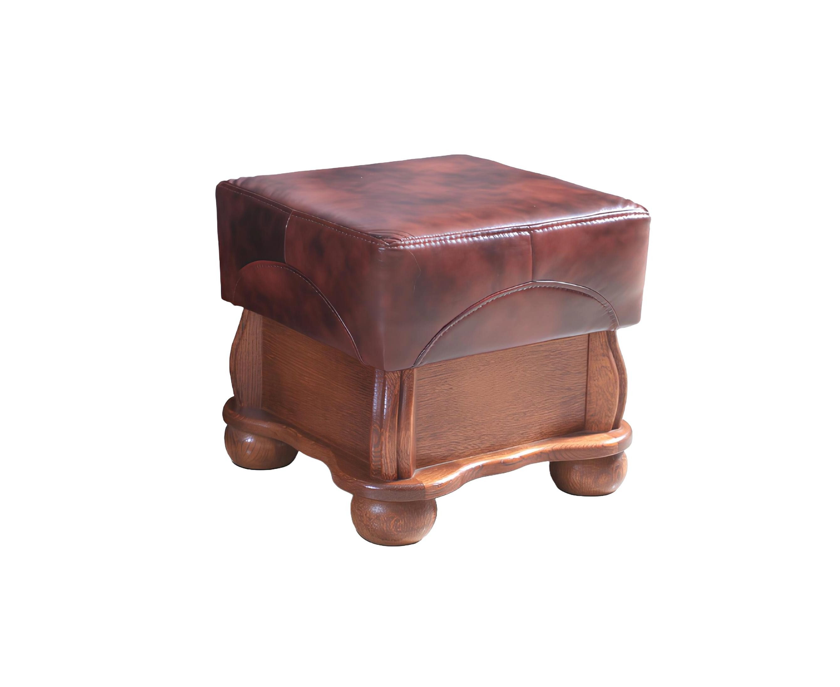 Xlmoebel Hocker Großer Fußschemel für Club-Lounges aus Leder und Stoff, Designer-Puff (Hocker 4062292181399), Hergestellt in Europa