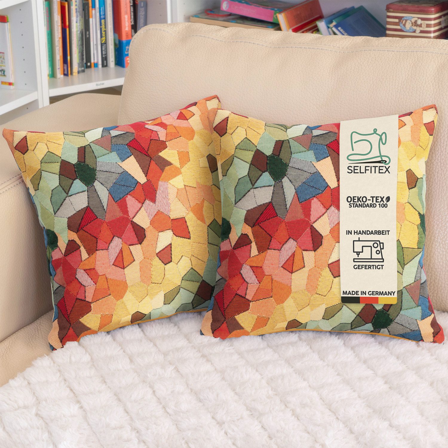 Selfitex Dekokissen mit buntem Muster im 2er Set, 30x50/40x40/50x50 inkl. F günstig online kaufen