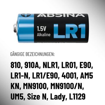 ABSINA 4x Batterie LR1 N Lady für Garagentoröffner, Taschenrechner, 5V Batterie, (1 St)