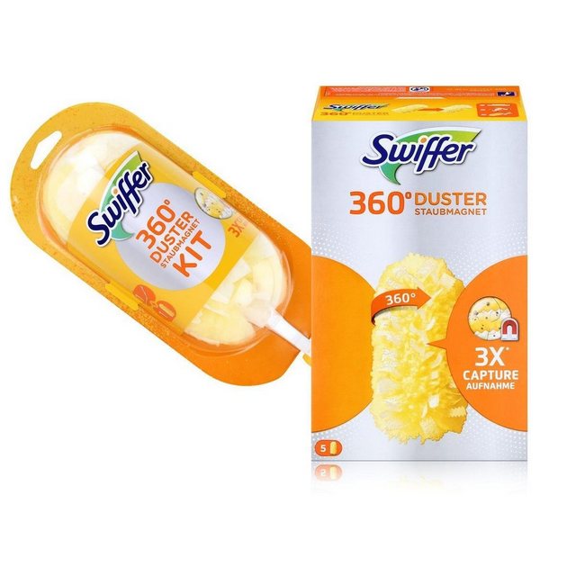 Swiffer Swiffer 360° Duster Staubmagnet Kit & 5 Tücher – Fängt Staub & Haare e Reinigungstücher
