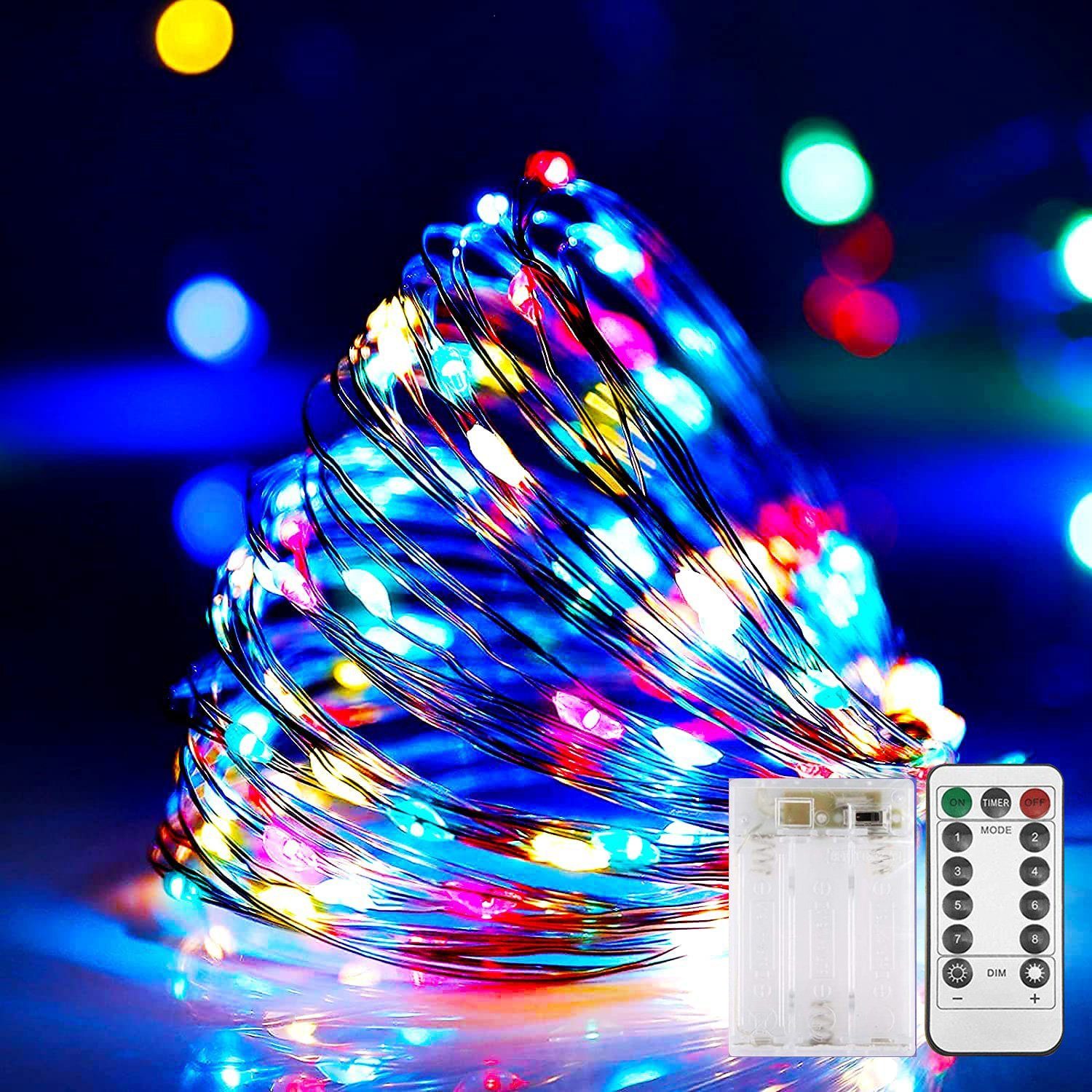 33ft 100 LEDs über USB mit Fernbedienung für Weihnachten Schlafzimmer Garten Party Hochzeit Dekoration Aolvo Lichterketten Indoor und Outdoor 10 Mt wasserdicht 