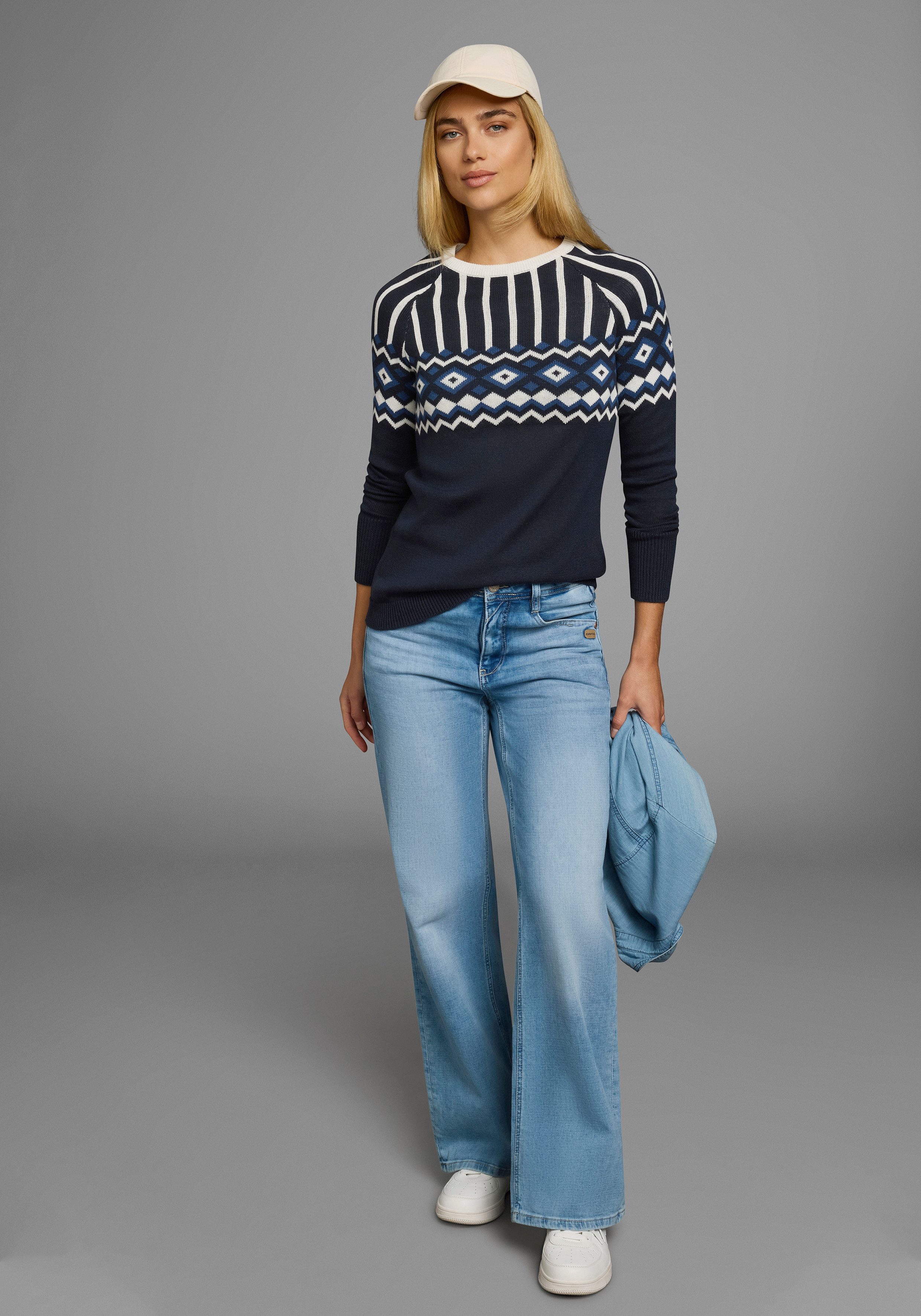 AJC Jacquardpullover mit Norwegermuster in verschiedenen Farbvarianten
