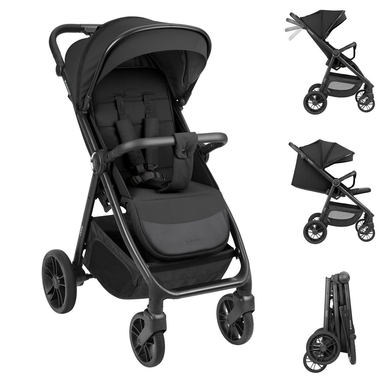 Kikkaboo Kinder-Buggy Kinderwagen, Buggy Jody, PU-Räder Federung Hinterradbremse 5-Punkt-Gurt