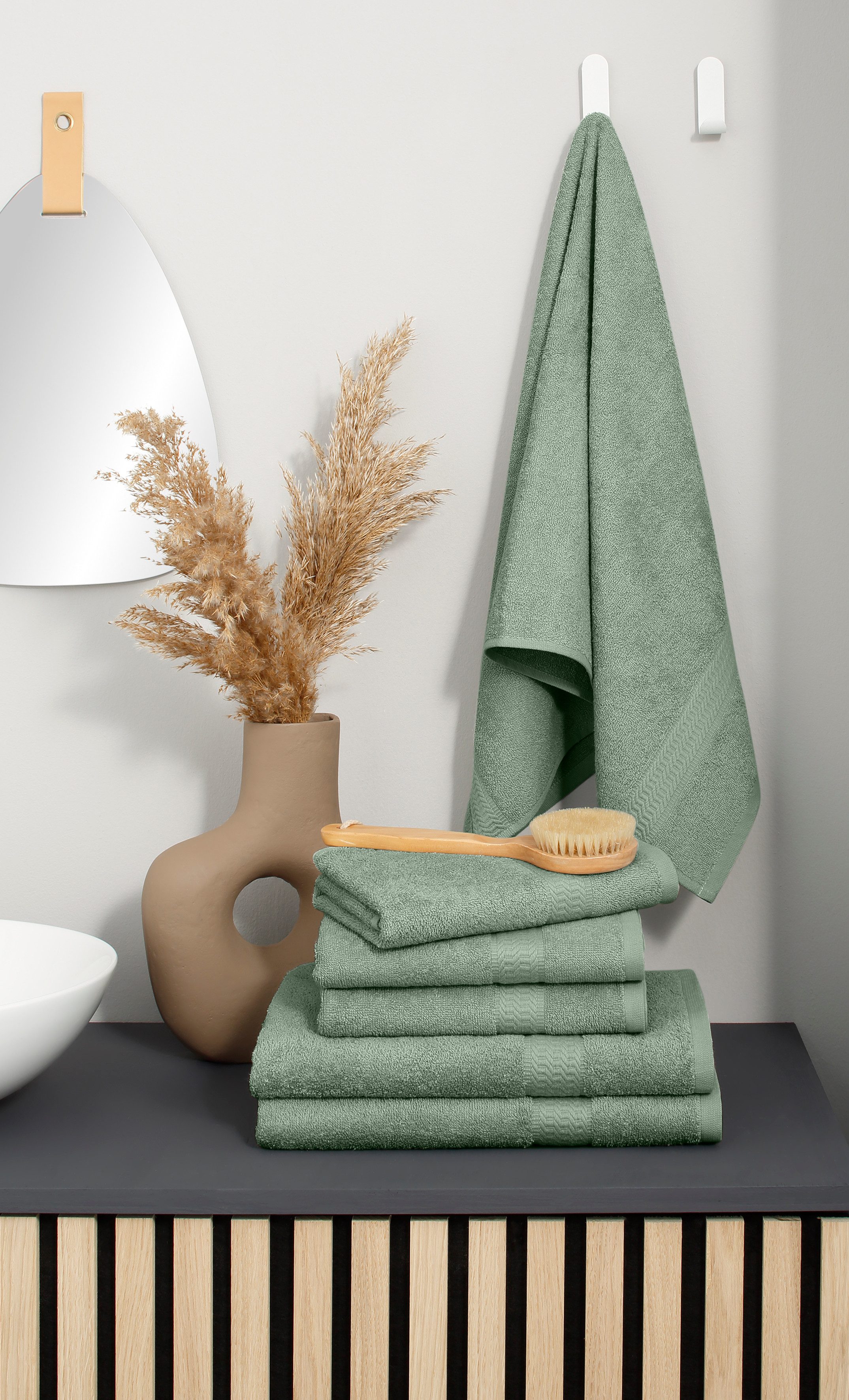 my home Handtuch Set Juna, 6-tlg., 2 Duschtücher (70x140) 4 Handtücher (50x günstig online kaufen