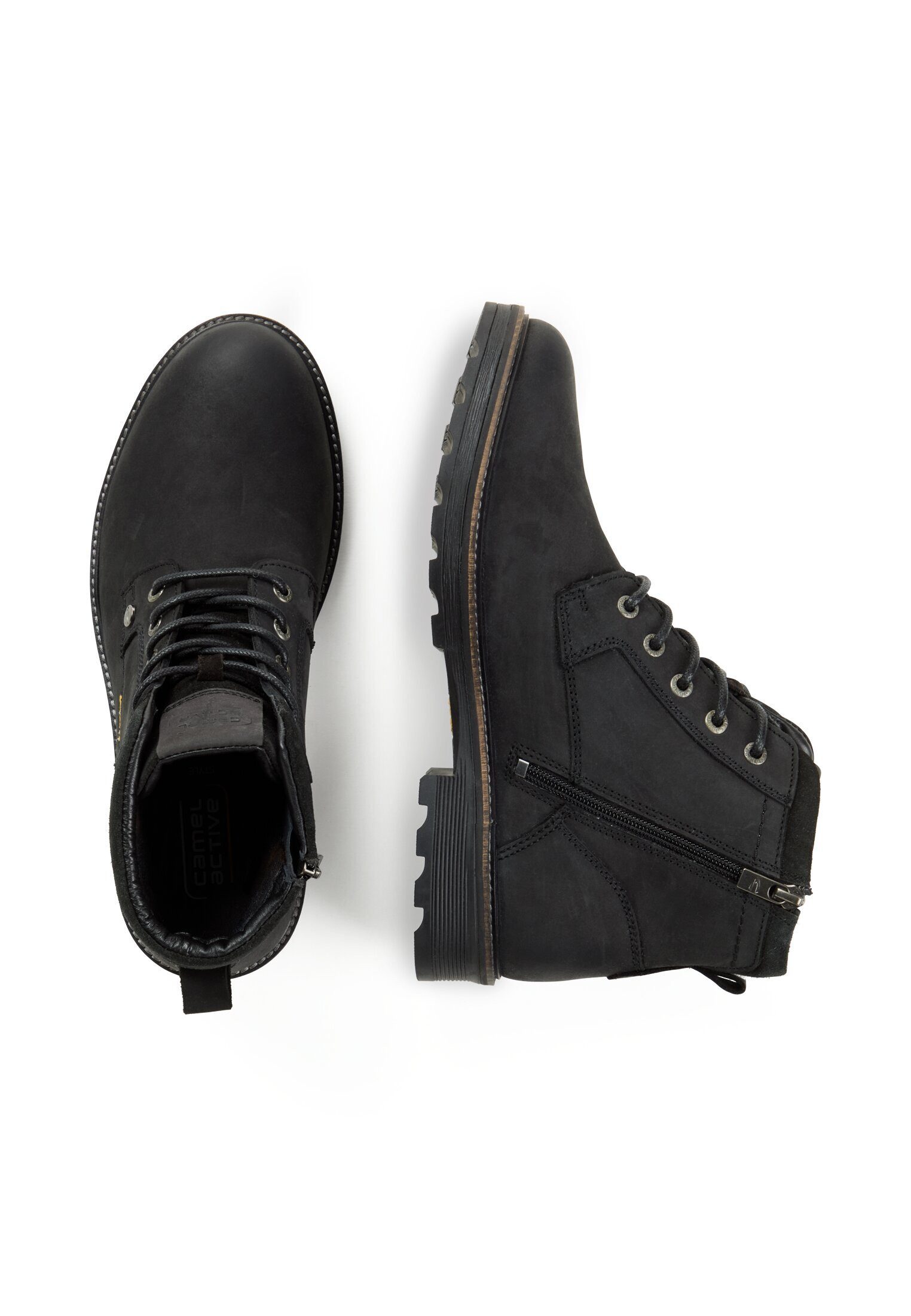 camel active Boot aus echtem Leder Schnürschuh