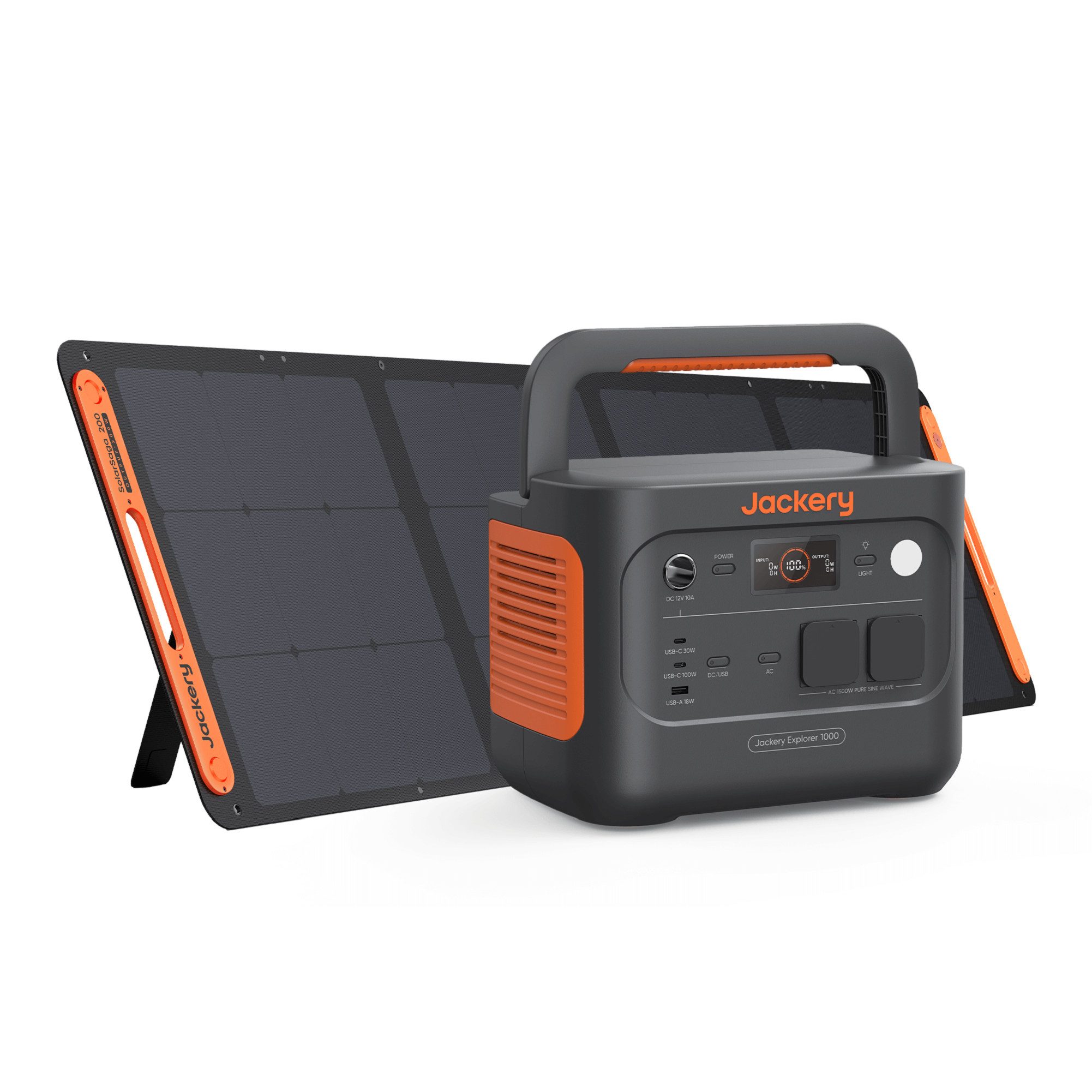 Jackery Stromerzeuger 1000 v2 Tragbare Powerstation,1070Wh LiFePO4 Solargenerator, 3 in kW, mit 200W Solarpanel, Solargenerator für Outdoor, RV