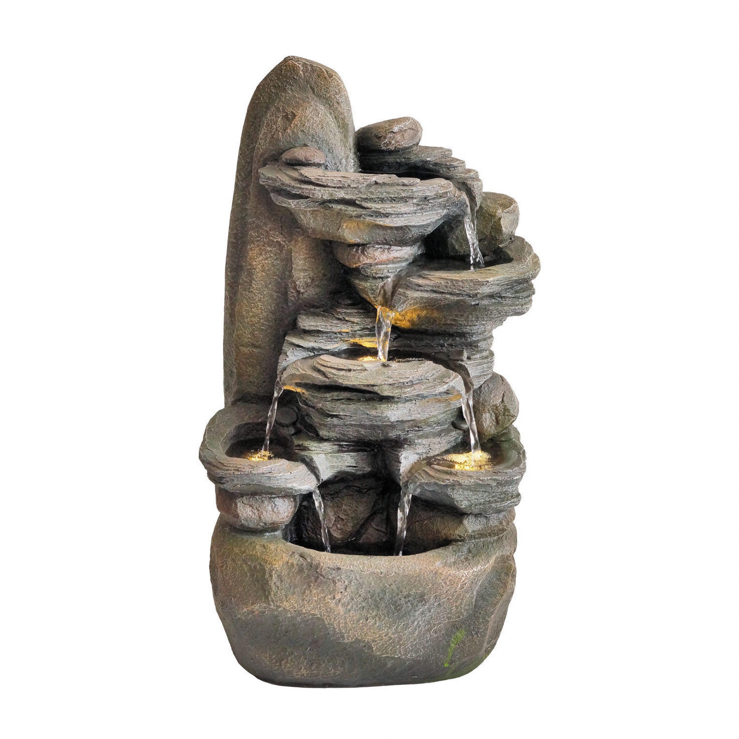 Granimex Gartenbrunnen Granimex Yi Polyresin Wasserspiel mit Pumpe LED-Beleuchtung