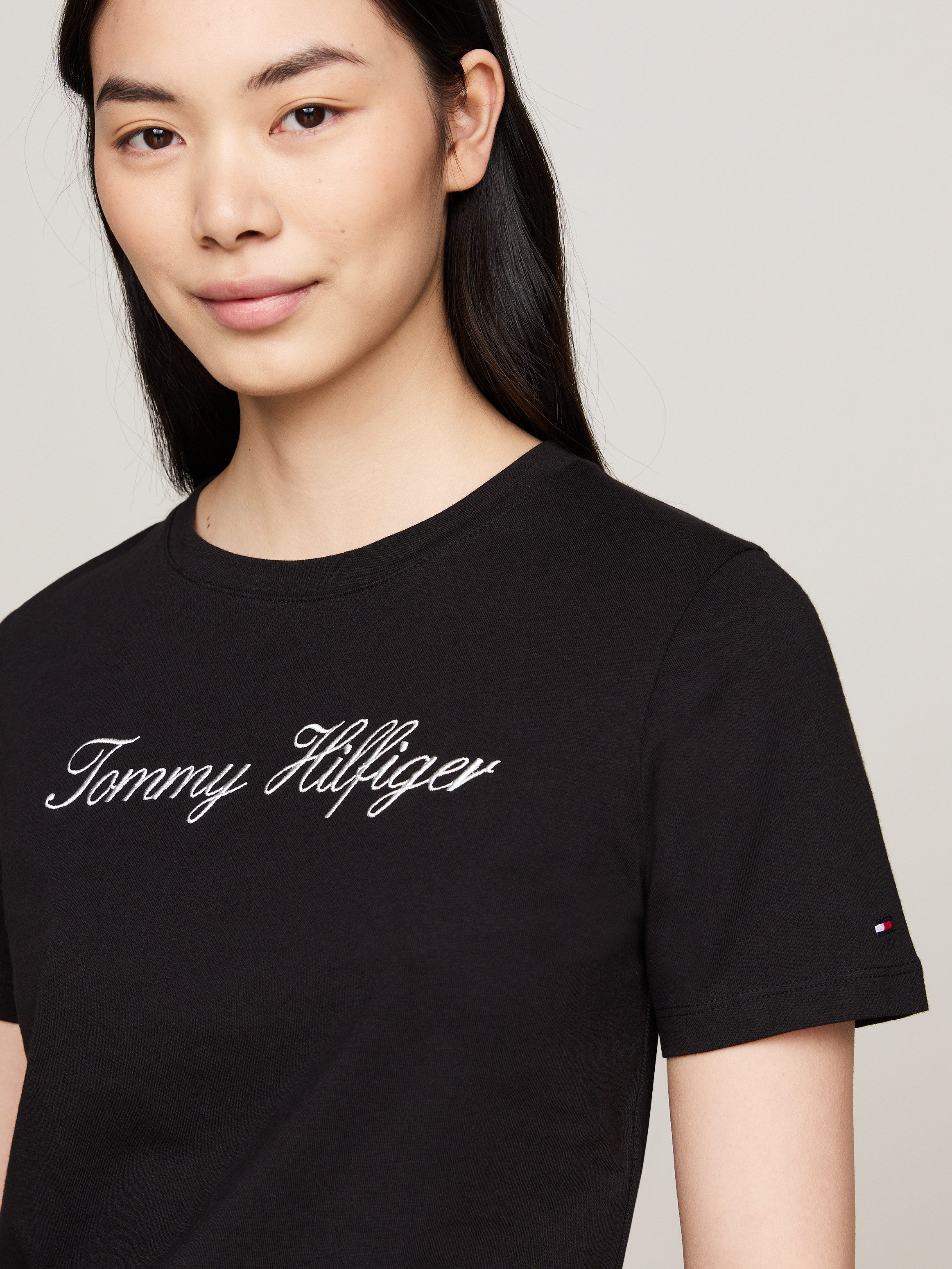Tommy Hilfiger T-Shirt NOS SCRIPT REGULAR C-NK SS mit Rundhals und kontrast günstig online kaufen
