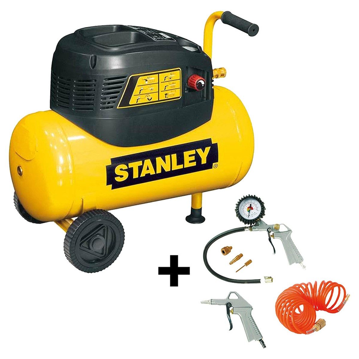 STANLEY Kompressor Compressor - inclusief air kit - 8 Bar - 24 liter - set 6 stuks