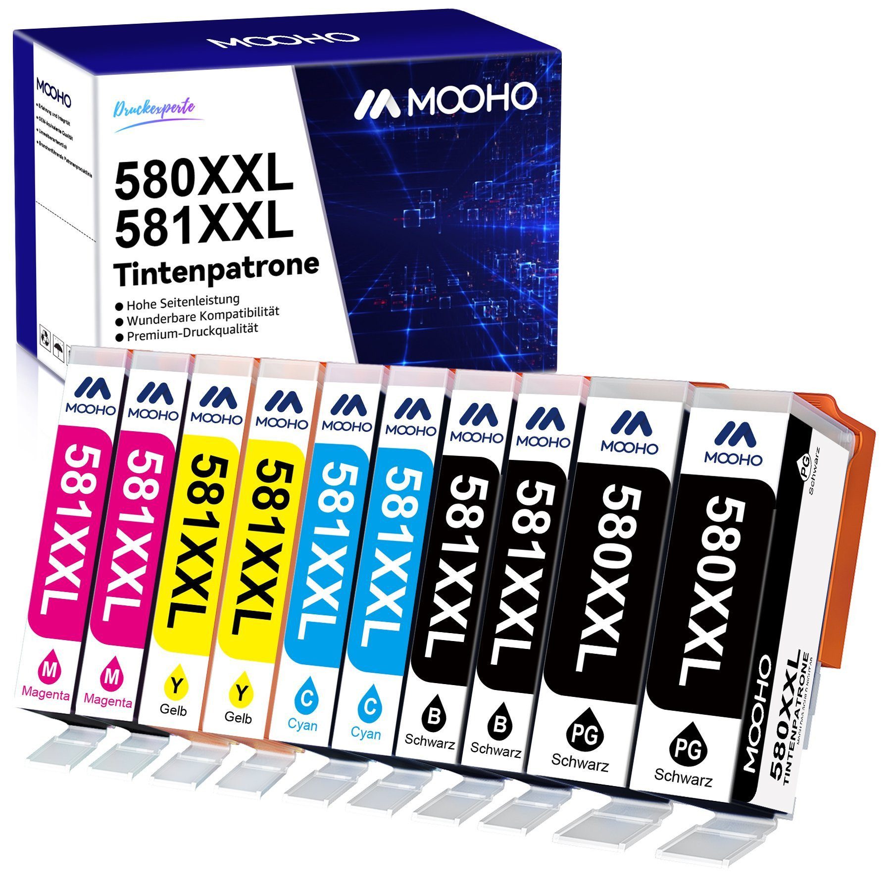 MOOHO 10/20 Pakete PGI-580XL CLI-581XL für CANON 580 581 XL Tintenpatrone (TR8550 TS6350 TS8350 TS6150 TS8150 TS6250 TS9550)