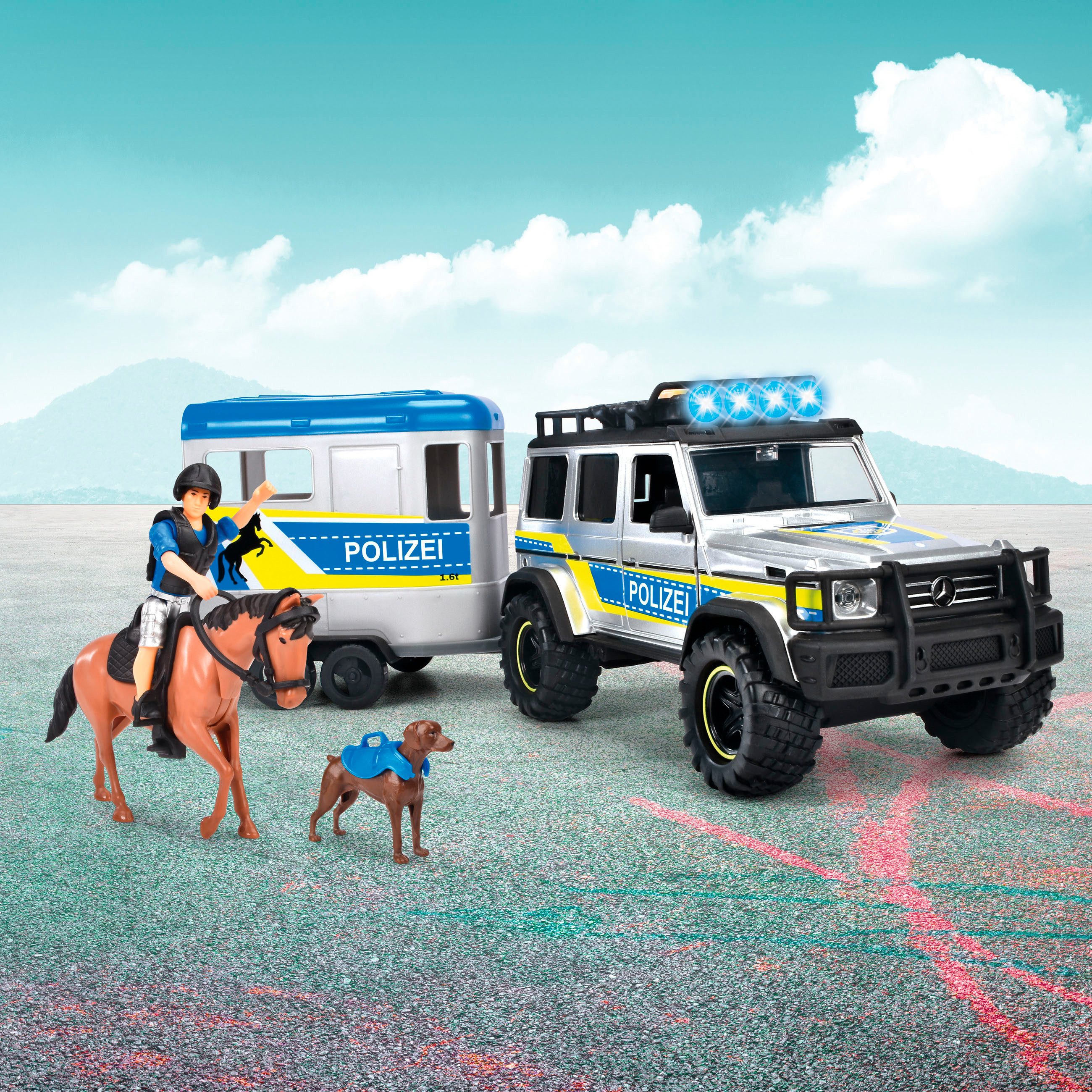 Dickie Toys Spielzeug-Auto Police Horse Trailer, günstig online kaufen