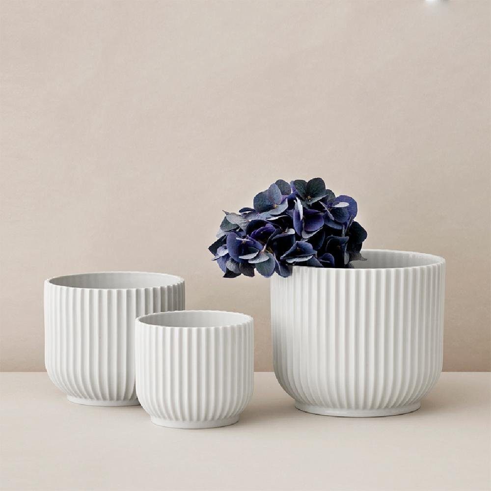 Lyngby Porcelæn Blumentopf (14,5cm) Weiß Porcelain Porzellan Übertopf Vase