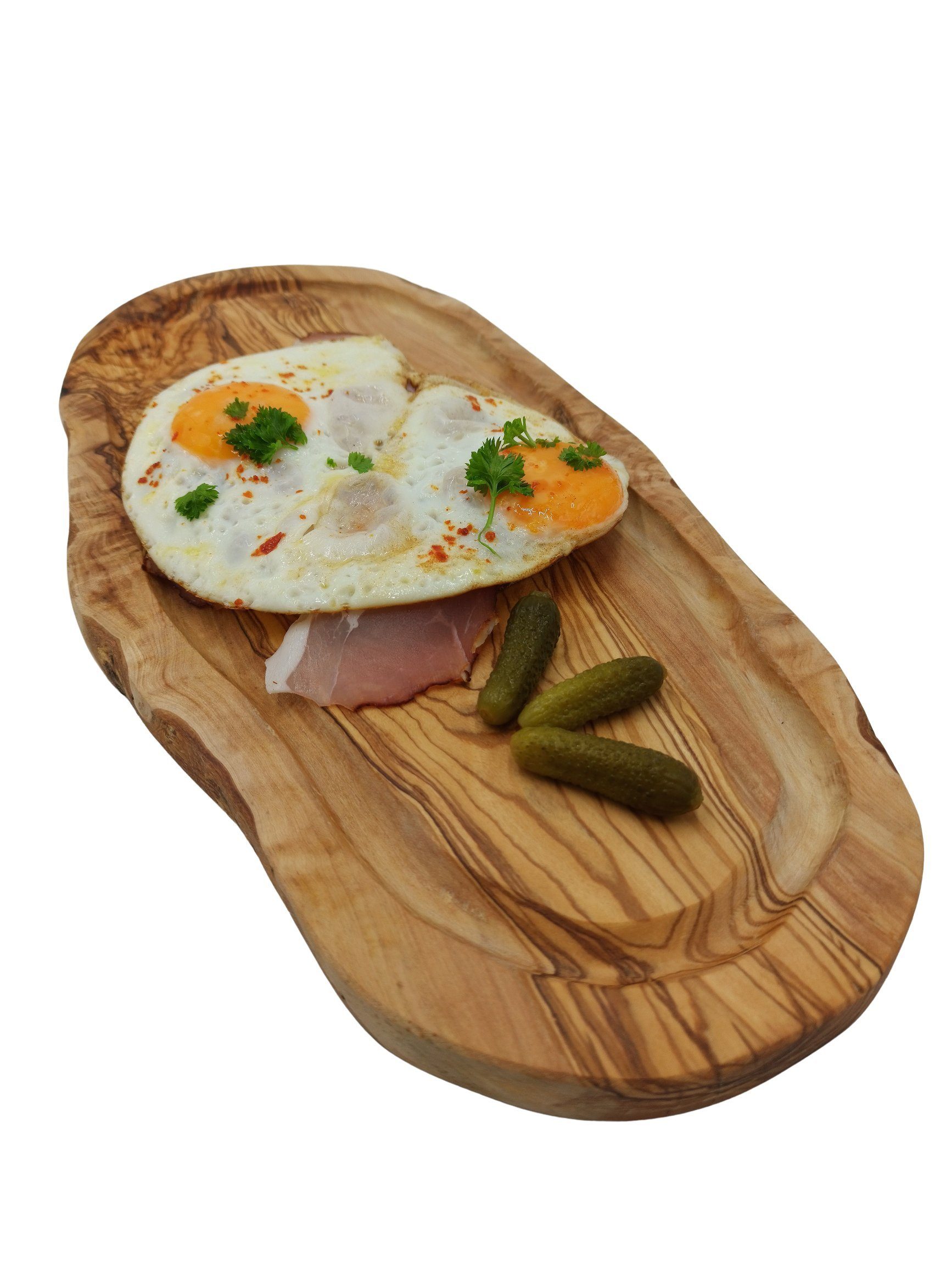 Soapbrothers Schneidebrett Steak Brett groß aus Olivenholz mit Saftrinne 40-45cm, BBQ, Grillen, (1-St)