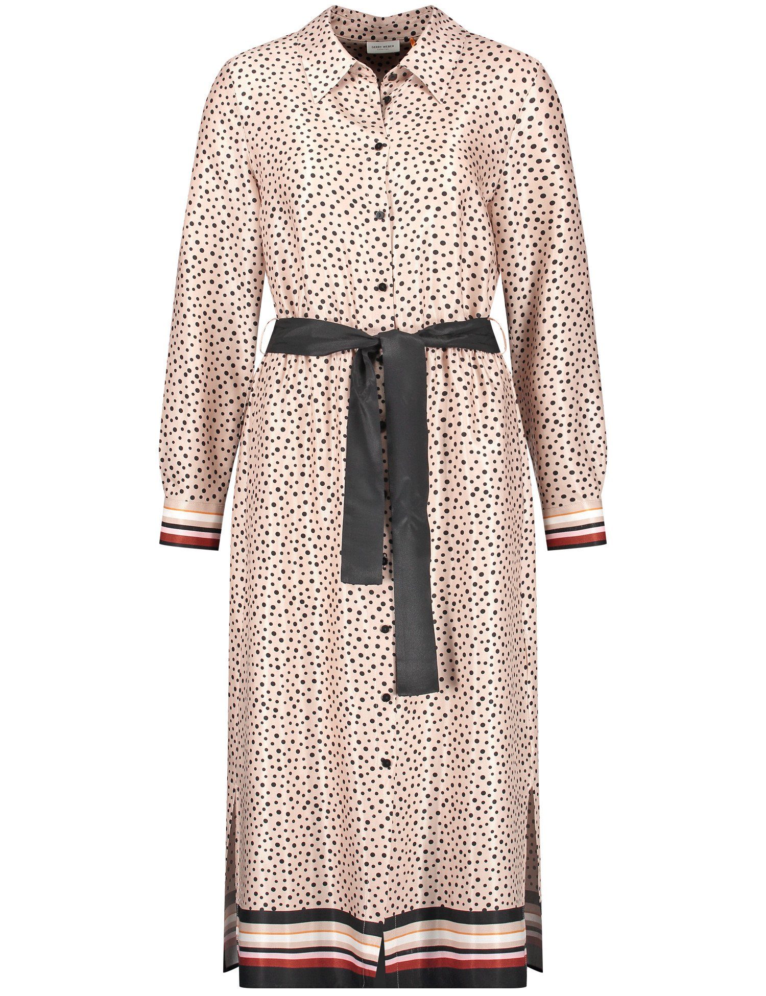 A-Linien-Kleid Gepunktetes Midikleid mit Taillenband