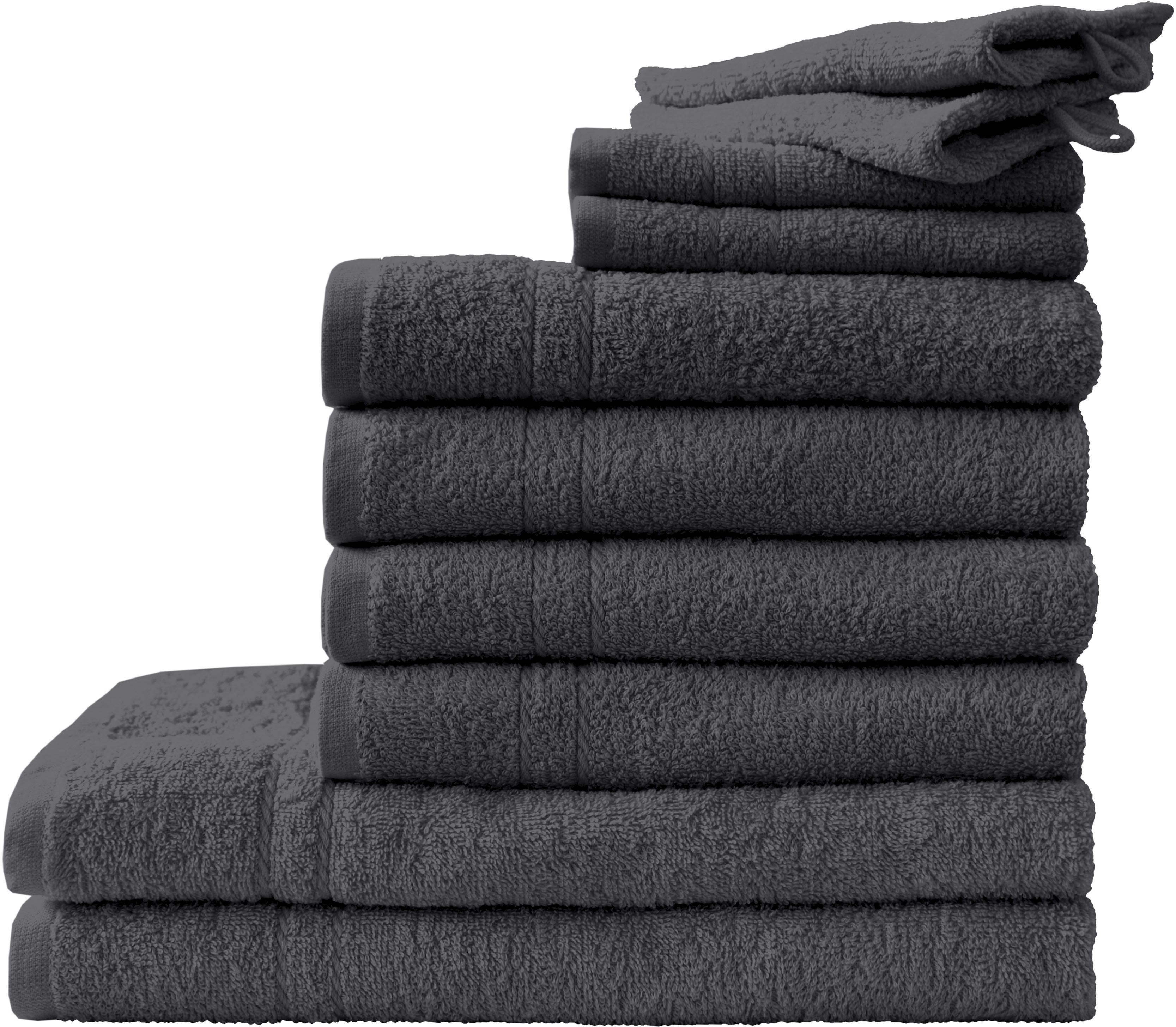 Dyckhoff Handtuch Set Kristall, Walkfrottee (Set, 10-St), mit feiner Bordür günstig online kaufen