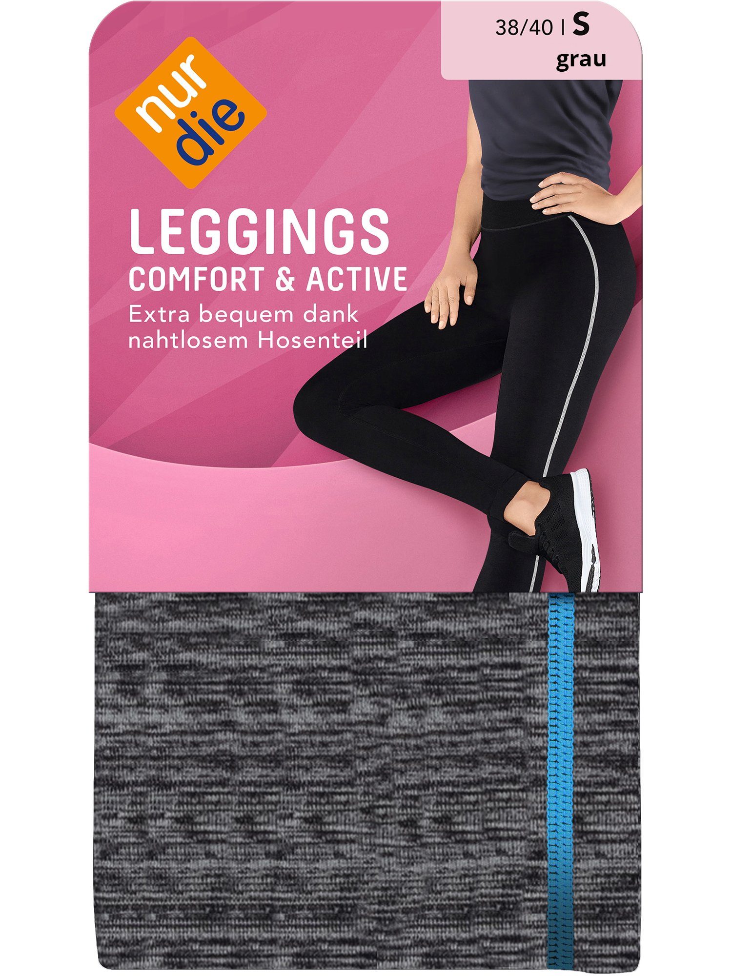Nur Die Leggings Comfort & Active (1-tlg) graumelange/blau