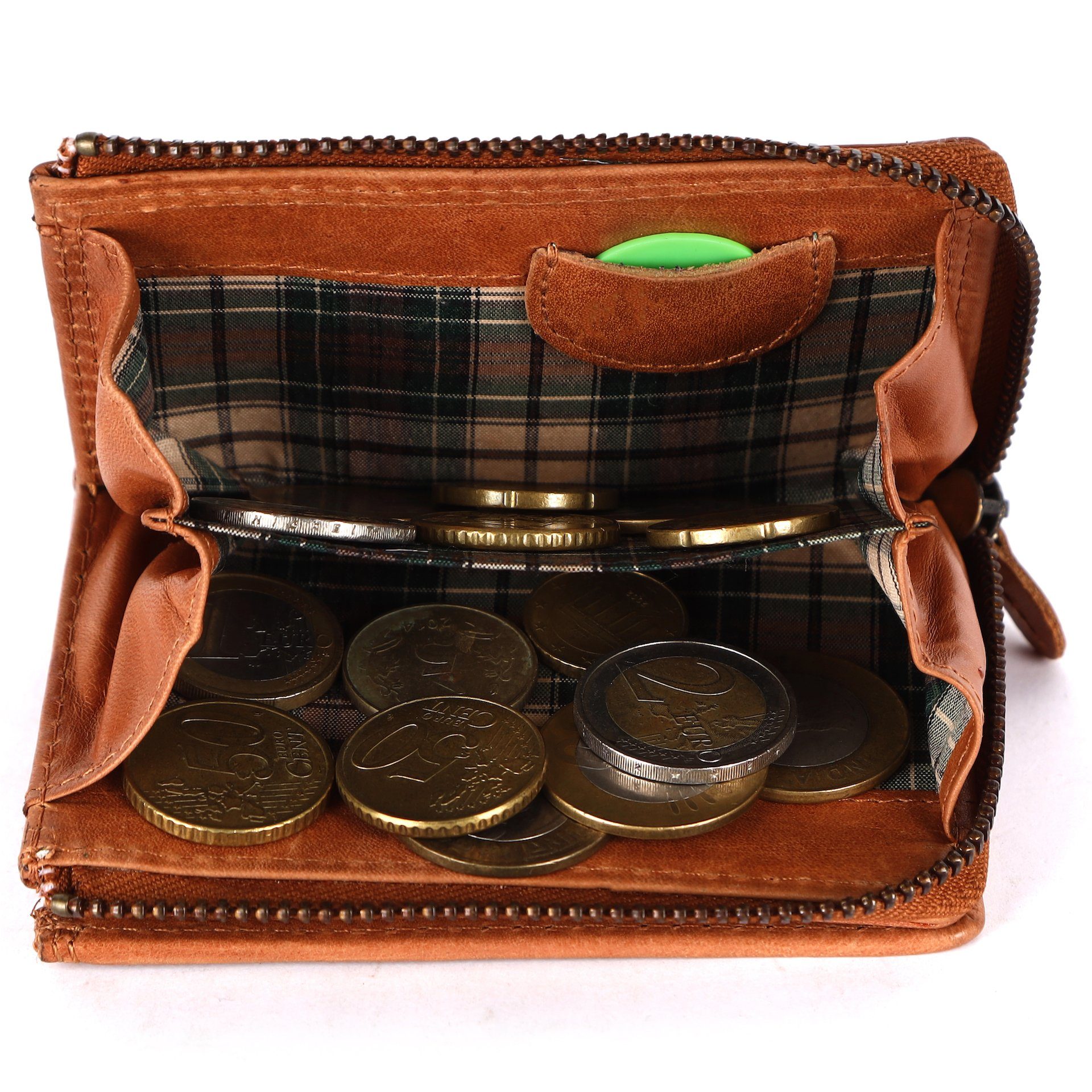 Benthill Geldbörse Klein Echt Leder RFID Damen & Herren Geldbeutel Slim-Wallet Portmonee, RFID-Schutz Kartenfächer Münzfach Reißverschlussfach – Bild 5 von 5
