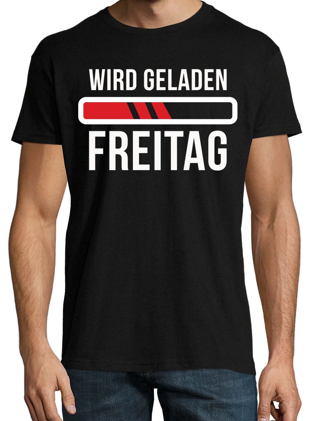 geladen, "Wird Herren Designz T-Shirt Freitag" mit T-Shirt Print Schwarz lustigem Youth
