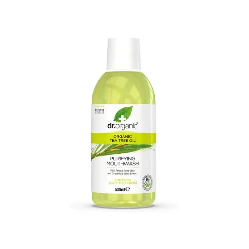 Dr. Organic Mundspülung Dr Organic Tea Tree Mouthwash 500ml, (Packung)