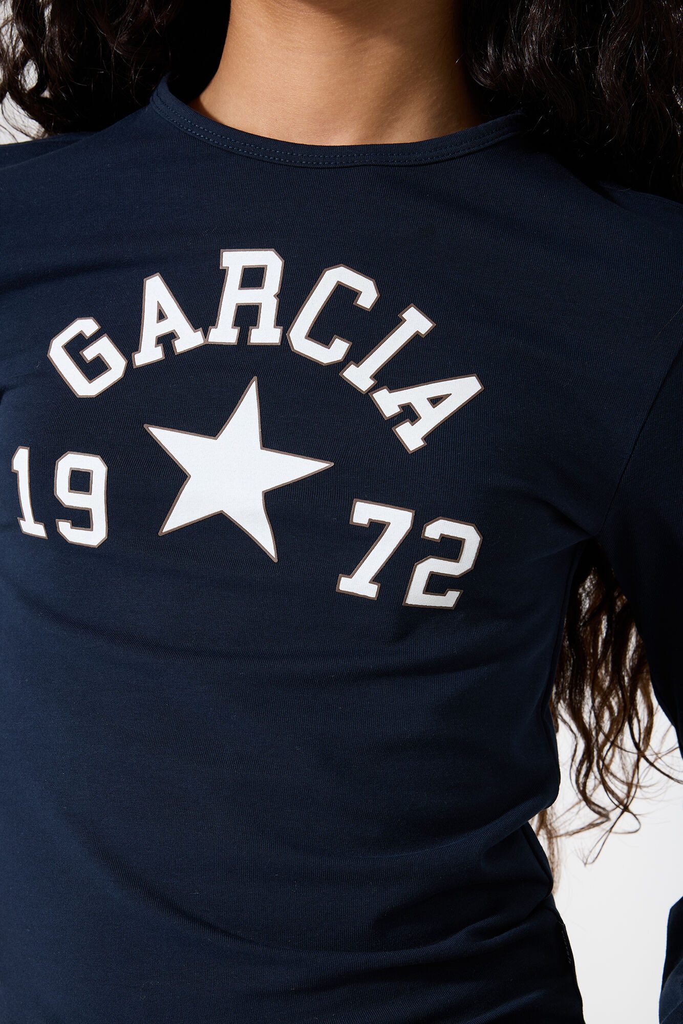 Garcia Langarmshirt Sportlicher Frontprint