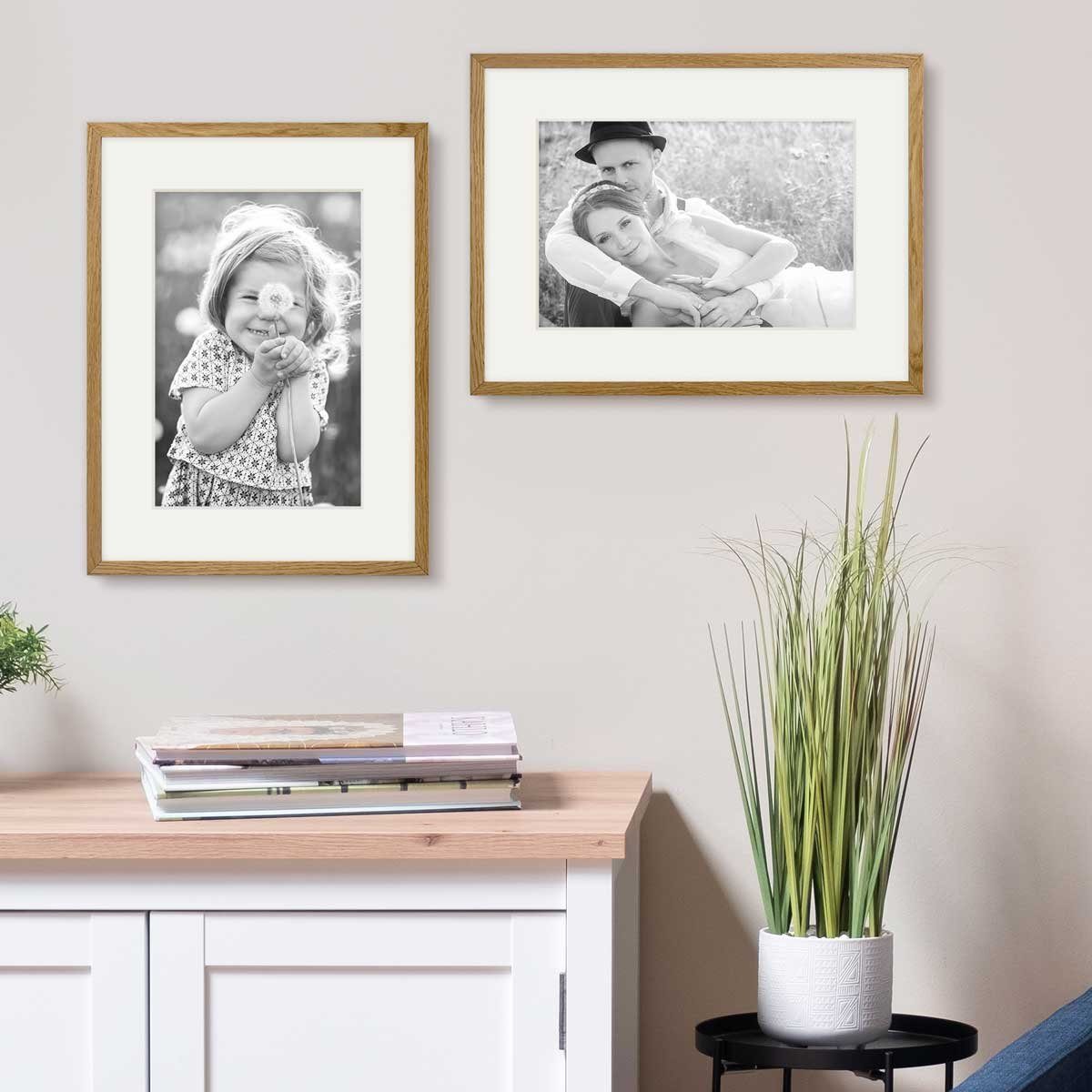 PHOTOLINI Bilderrahmen 2er Set Echtholz mit günstig online kaufen