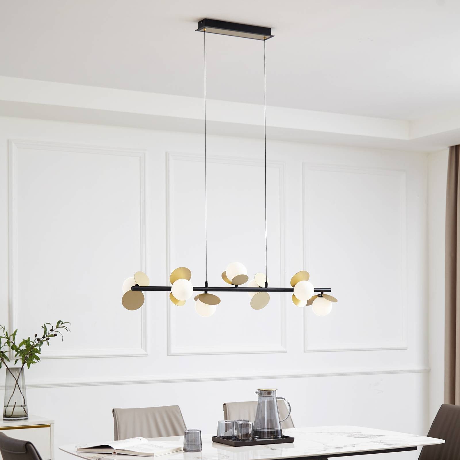 Lucande Hängeleuchte Pallo, LED, Metall, Schwarz warmweiß IP20, LED 23,8 W gesamt, warmweiß