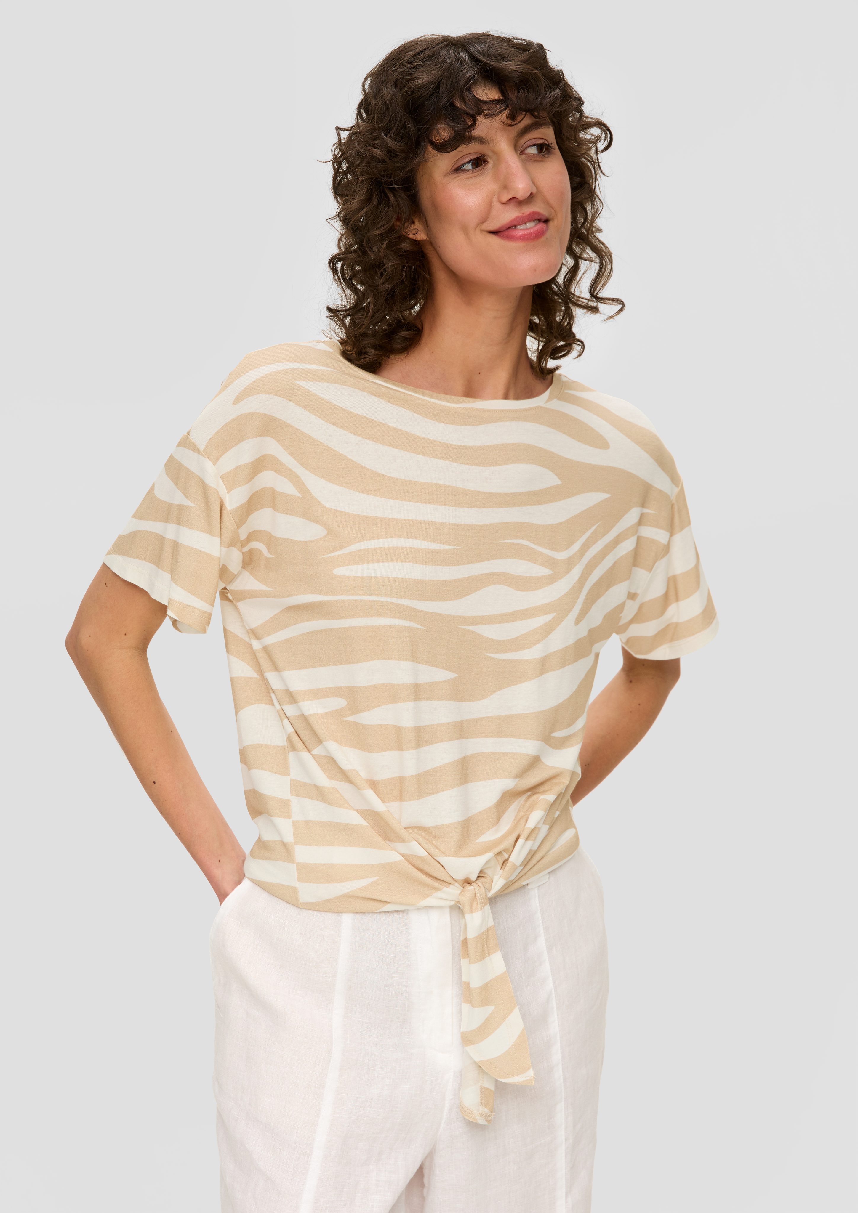 s.Oliver Kurzarmshirt Lässiges T-Shirt mit Knotendetail günstig online kaufen