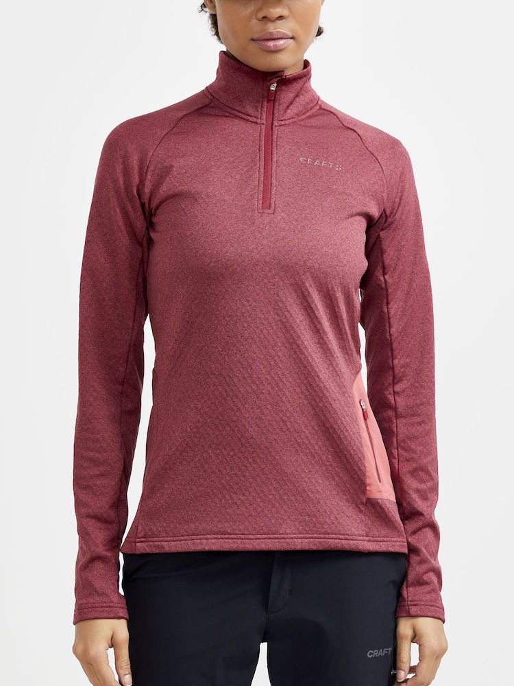 Craft Stehkragenpullover Core Trim Thermal Midlayer w rhuarb