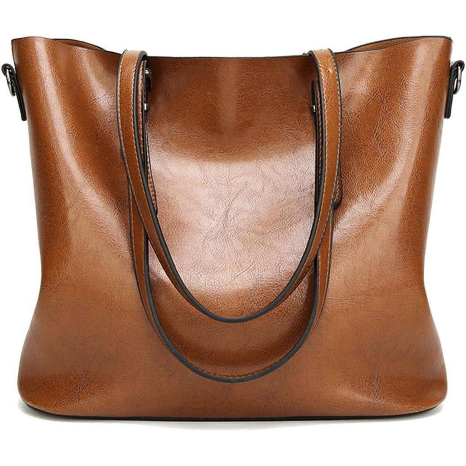 Shopper Damen Tote Shopper Schultertasche Umhängetasche Handtasche PU-Leder