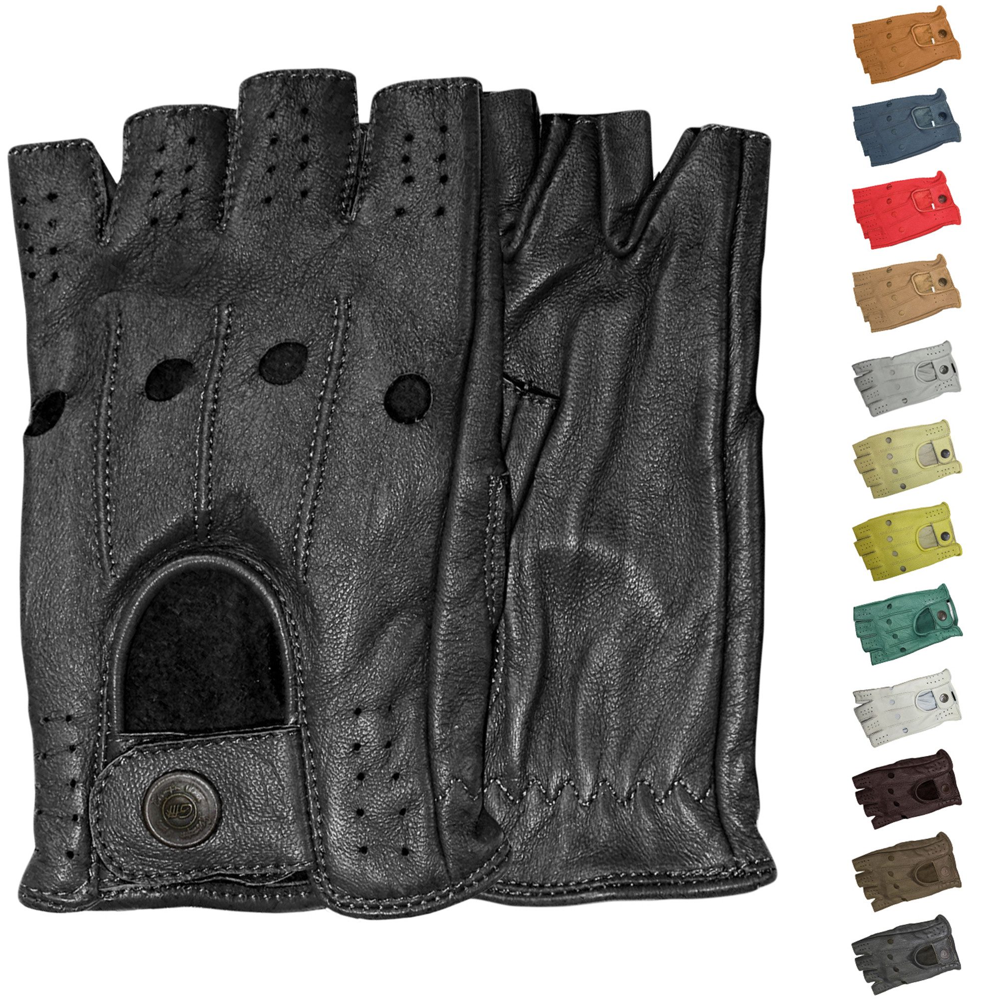 German Wear Lederhandschuhe Driving-GL3 Driving Halbfinger Fingerlose Autof günstig online kaufen
