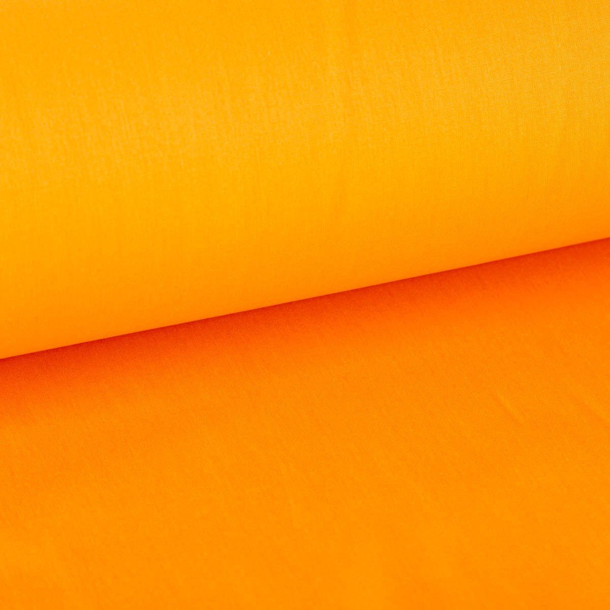 SCHÖNER LEBEN. Stoff Baumwollstoff Popeline Meterware BW orange-dottergelb – breit 1,50m, allergikergeeignet