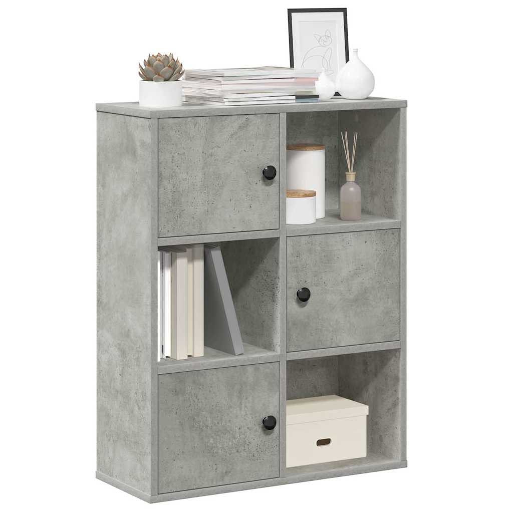 vidaXL Bücherregal NA Bücherregal Betongrau 60x24x76,5 cm Spanplatte