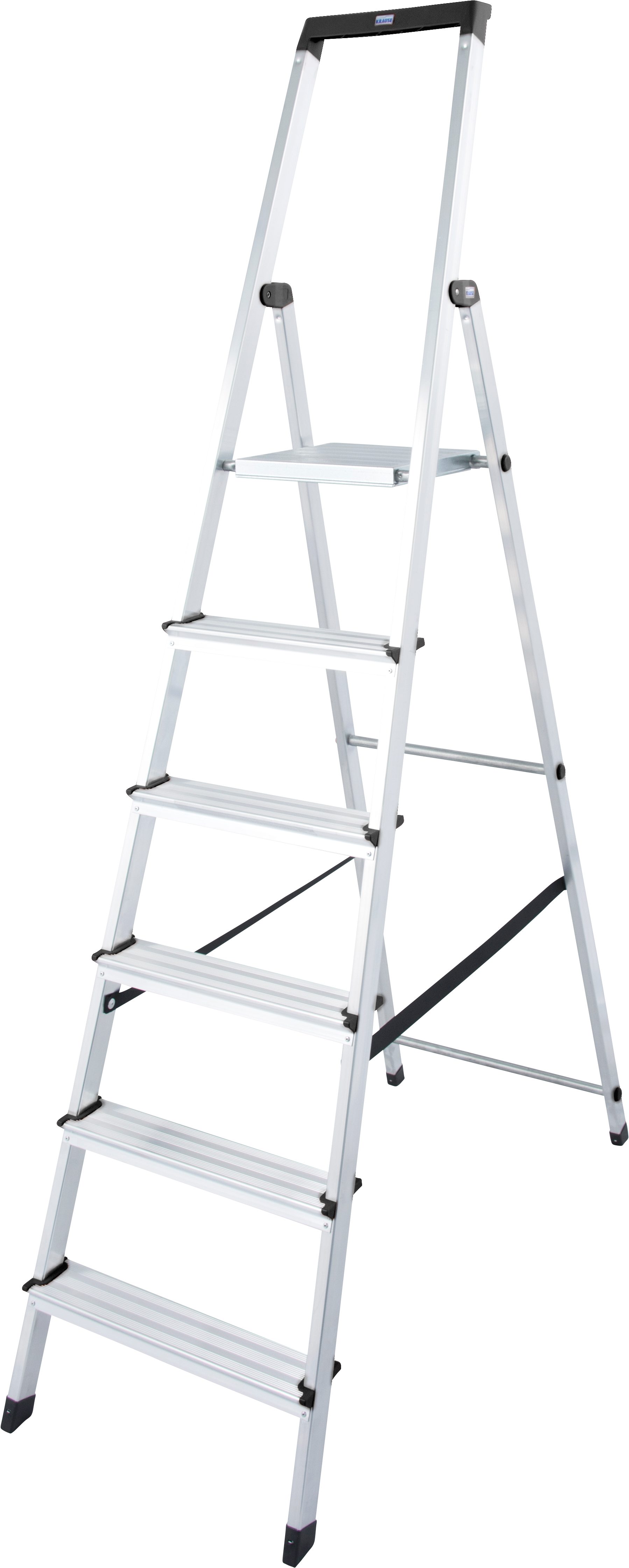 KRAUSE Stehleiter Solidy, Aluminium, 1x6 Stufen, Arbeitshöhe ca. 327 cm