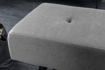 riess-ambiente Sitzbank BOUTIQUE 100cm grau / schwarz (Einzelartikel, 1-St), Wohnzimmer · Samt · Flur · Schlafzimmer