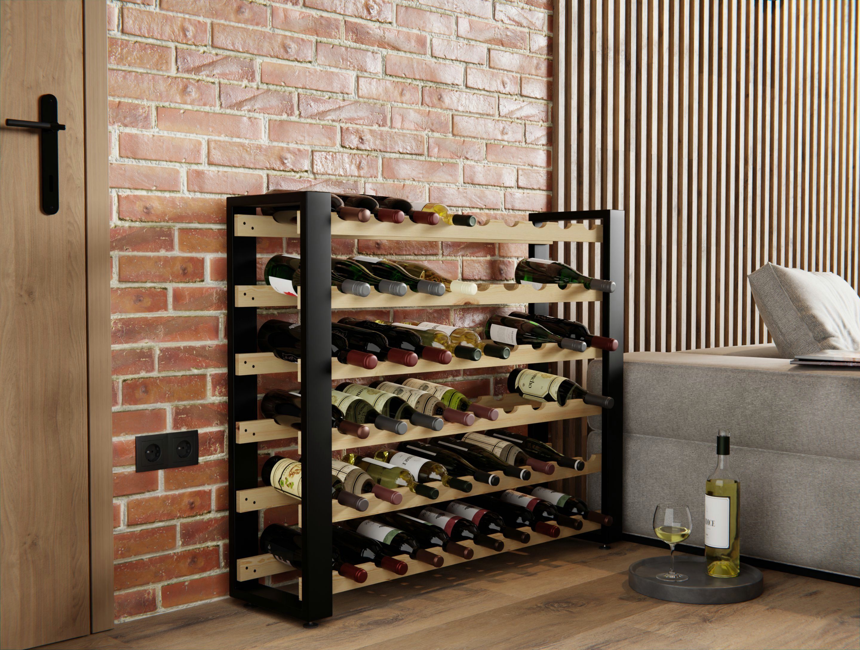 Lenmar Weinregal LOFT Weinregal aus Holz,Flaschenregal,Kellerregal,Regale,W günstig online kaufen