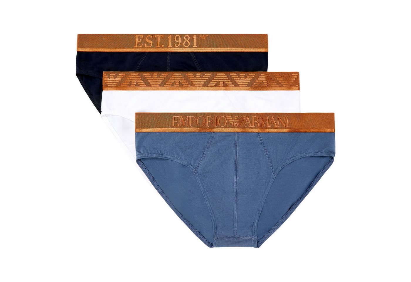 Emporio Armani Slip 3er Pack Slip (3-St., 3 Stück) mit elastischem Logo-Bund