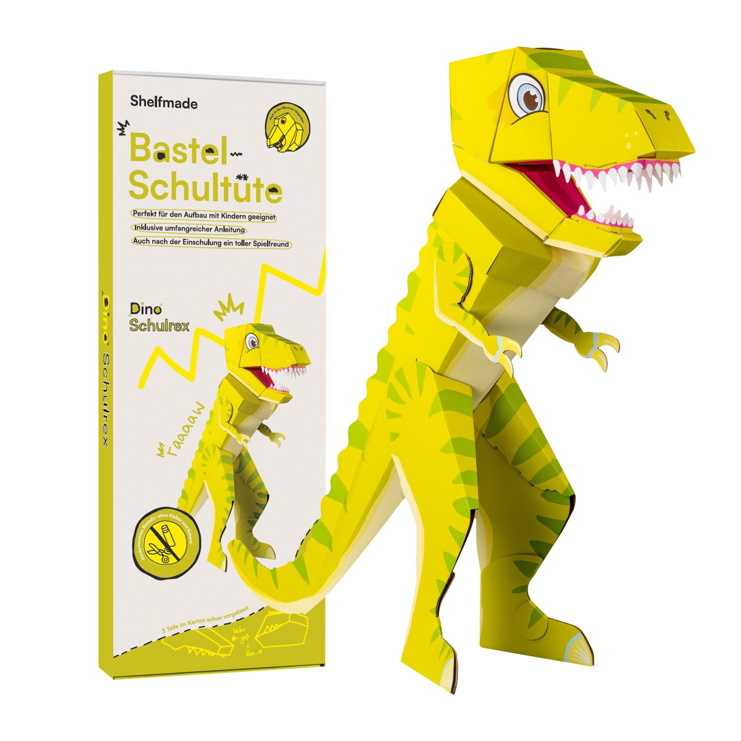 shelfmade Schultüte Schultüte zum selber basteln, Drache & Dino Schulrex, steht von selbst