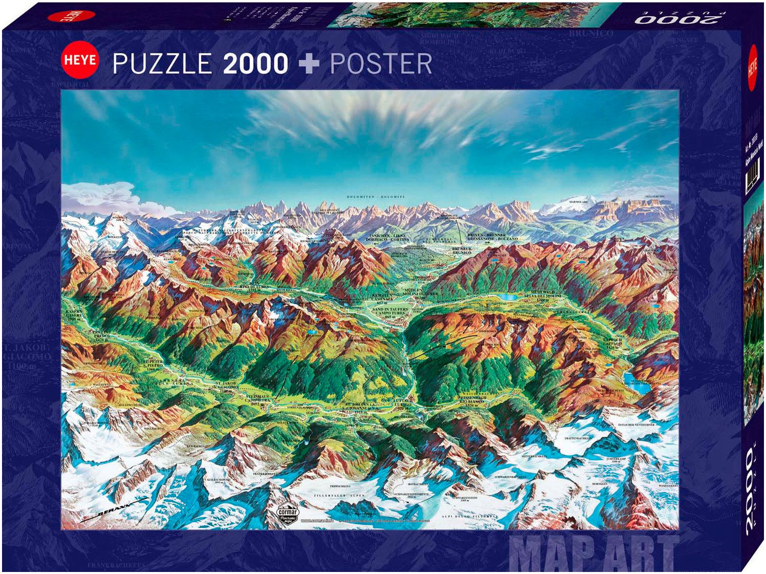 HEYE Puzzle Alpine Mountain World, 2000 Puzzleteile, Made in Germany