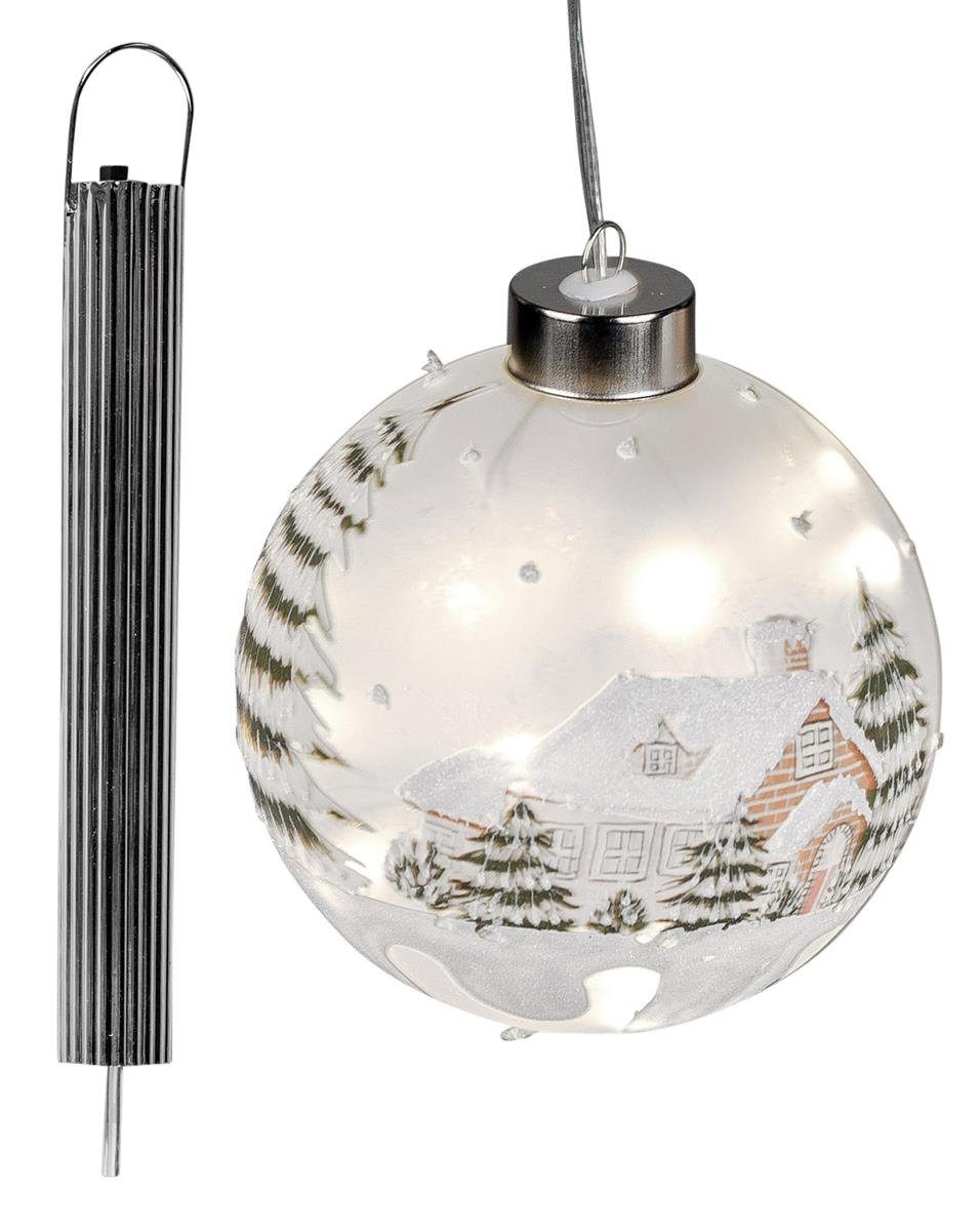 dekojohnson Christbaumschmuck »Weihnachtskugel 12cm LED-Glas-Kugel  Weihnachtsdeko«