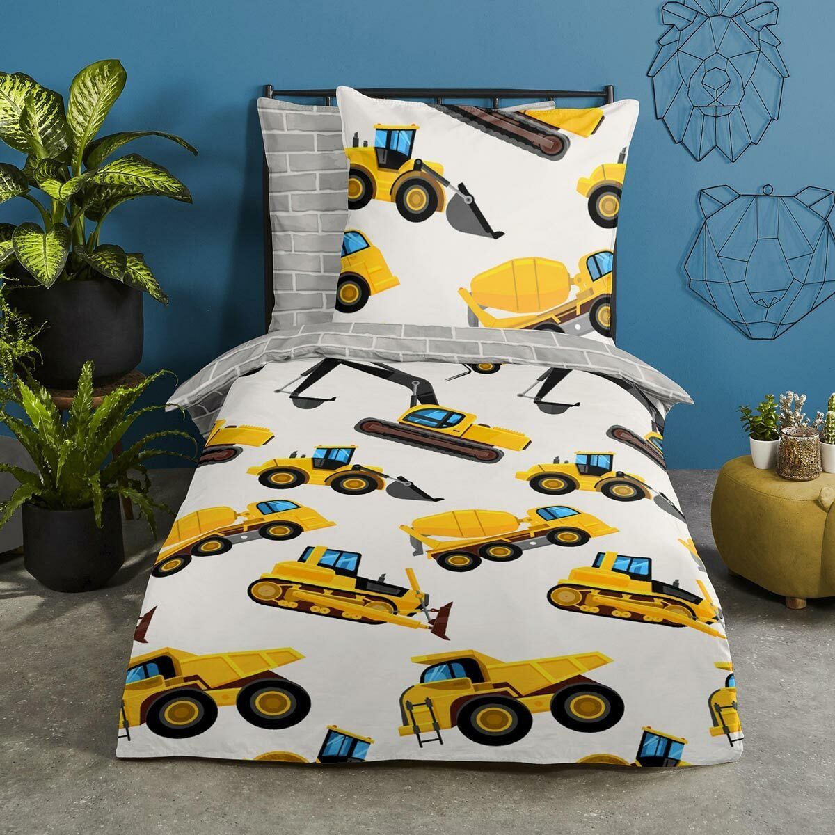 TRAUMSCHLAF Bettwäsche Bagger, Flanell, 2 teilig, besonders weicher Griff günstig online kaufen