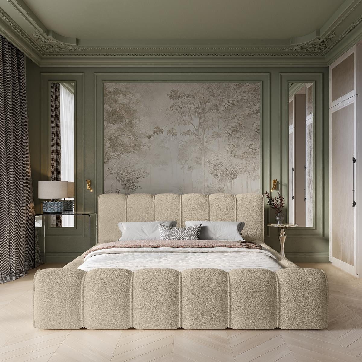 Compleo Polsterbett Schlafzimmerbett, luxuriöses Bett, Designermöbel, günstig online kaufen